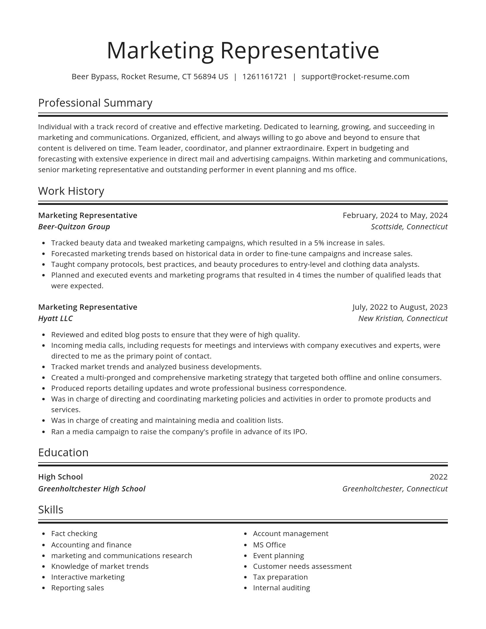 Spotlight resume template