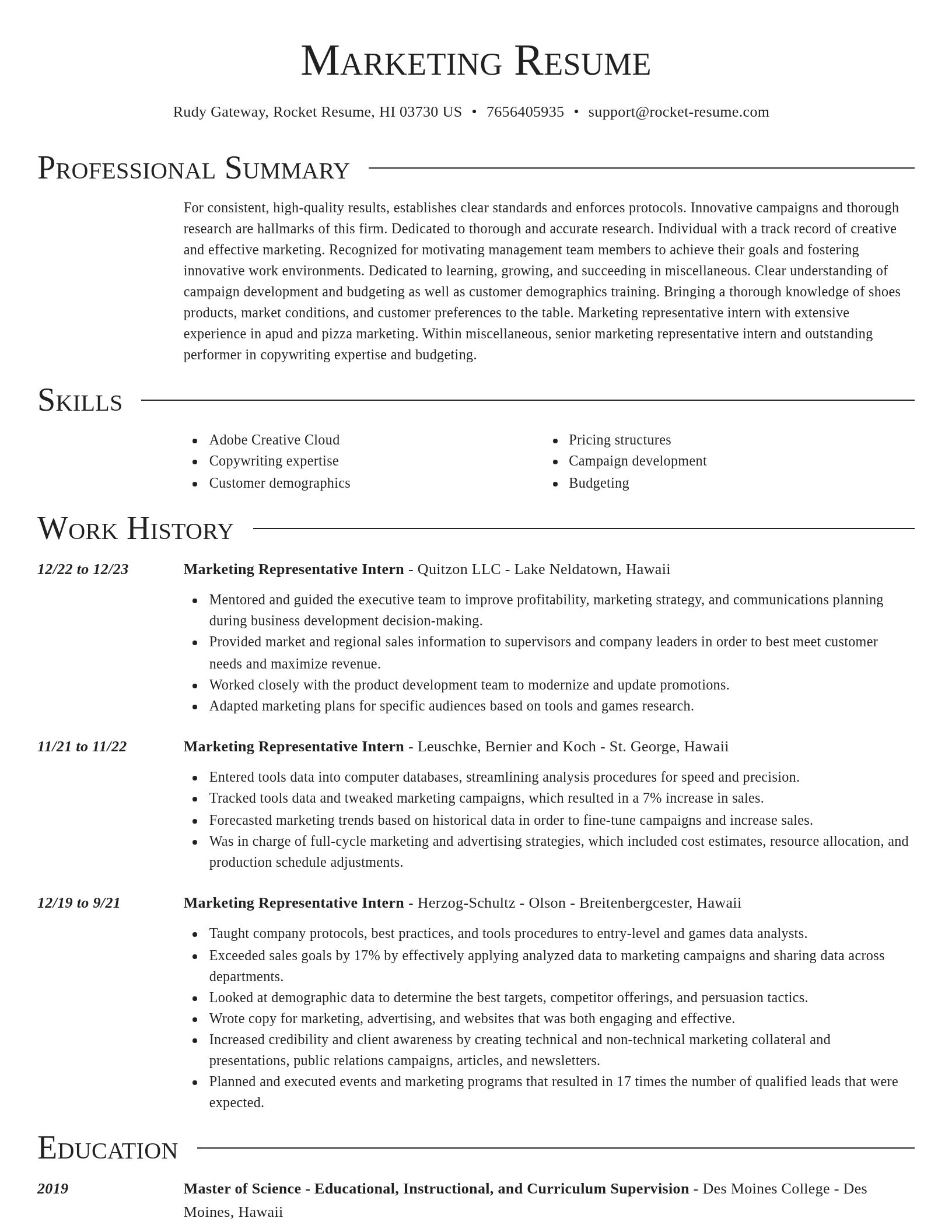 Director resume template