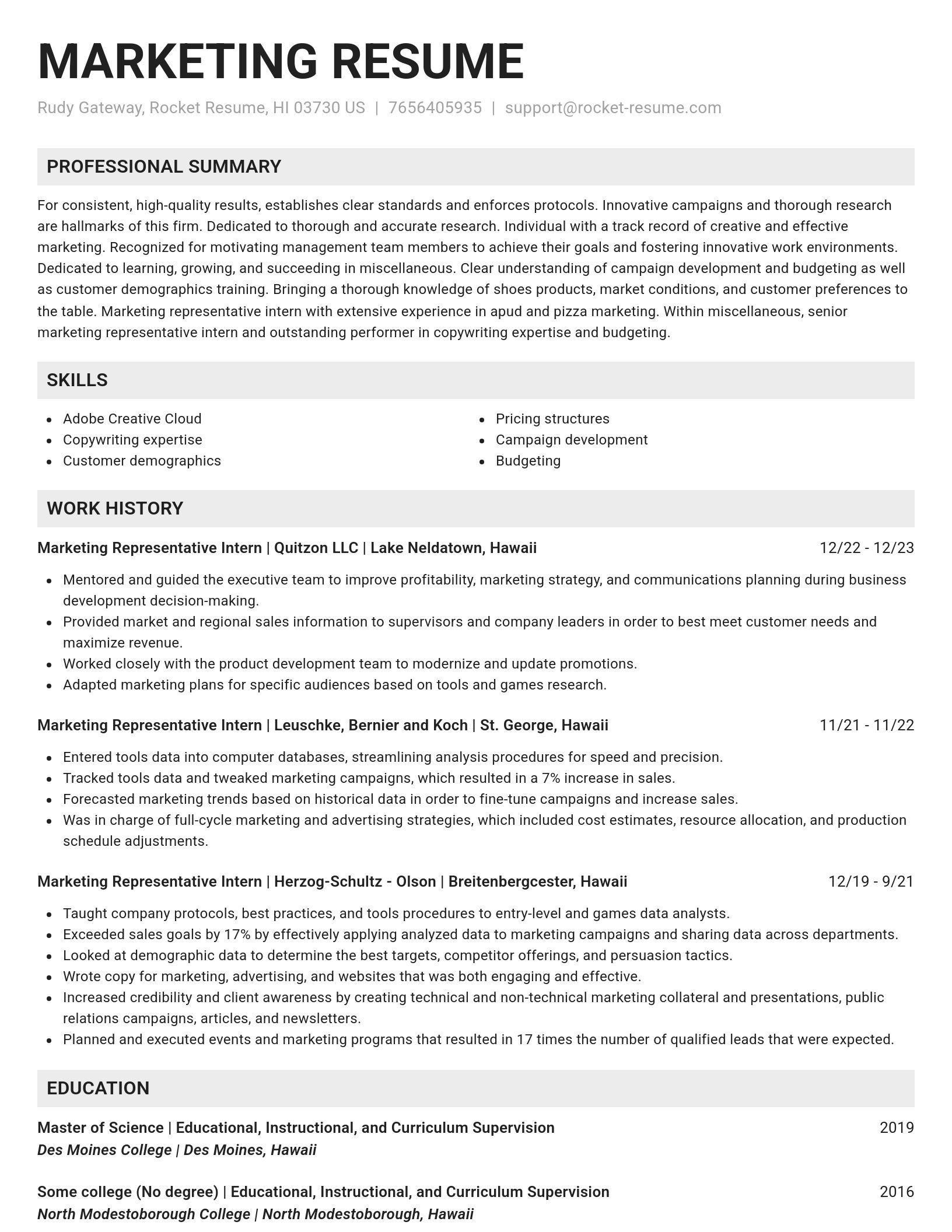 Genius resume template