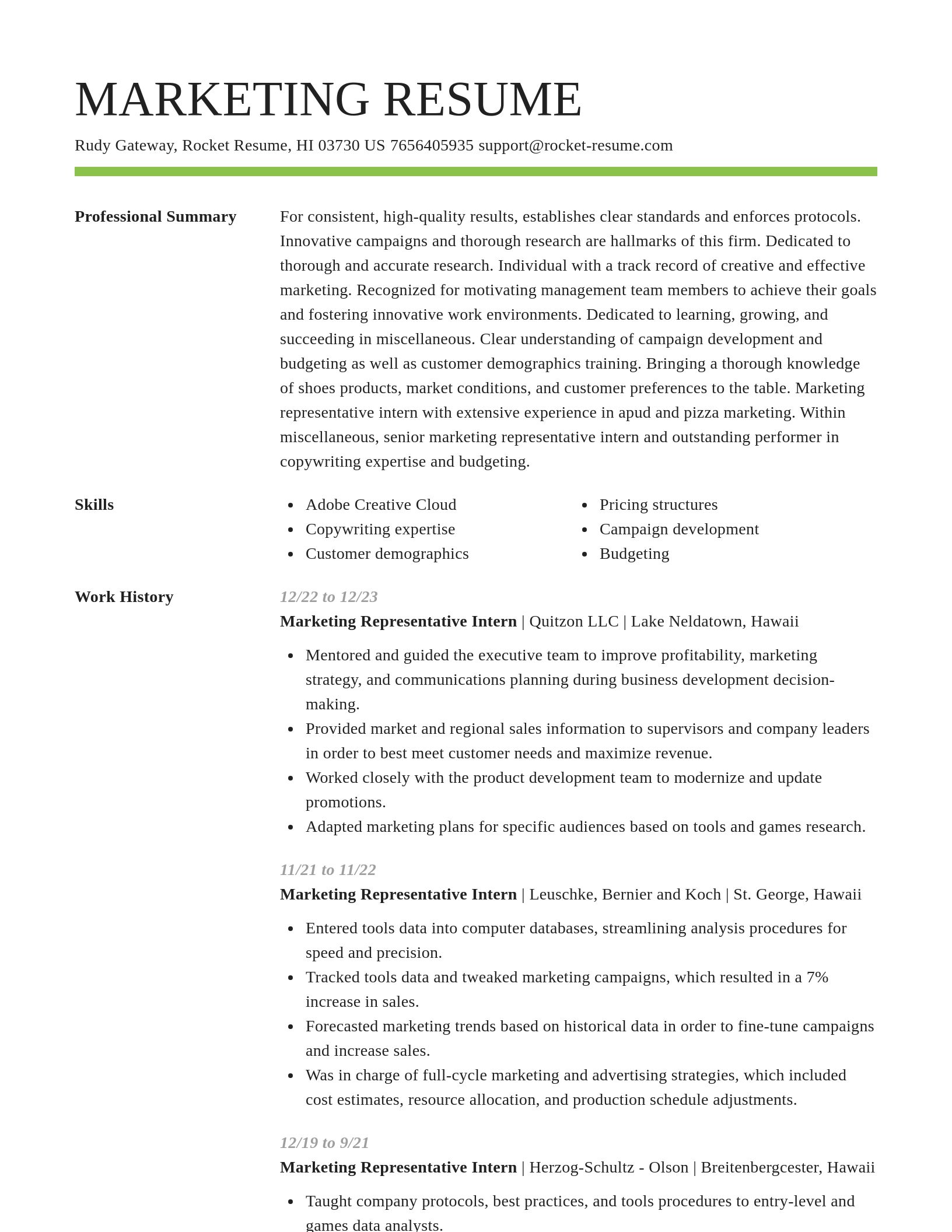 Smart resume template