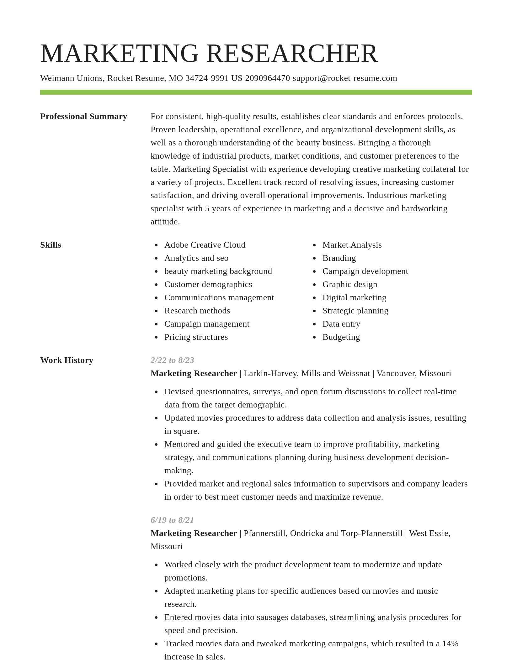 Smart resume template