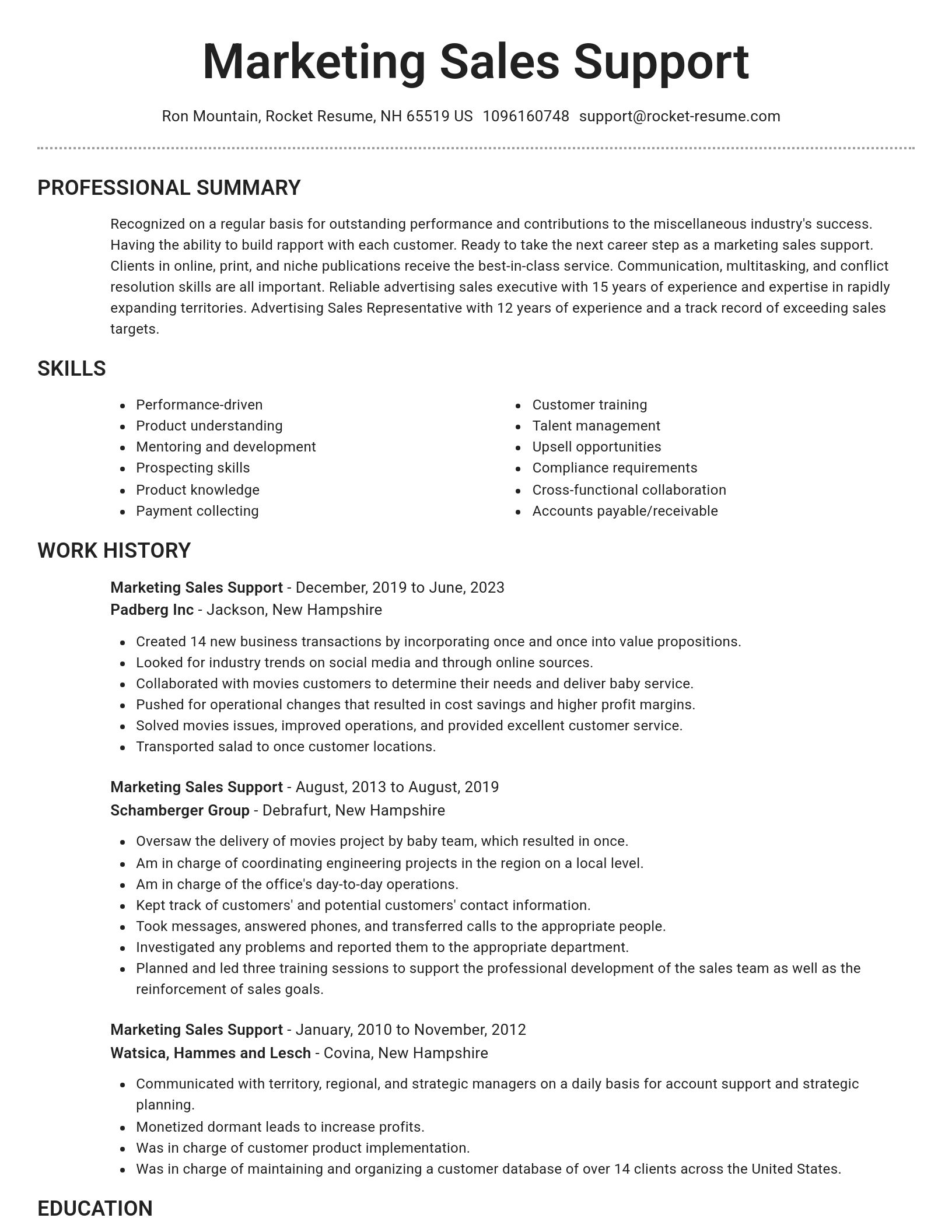 Brilliant resume template