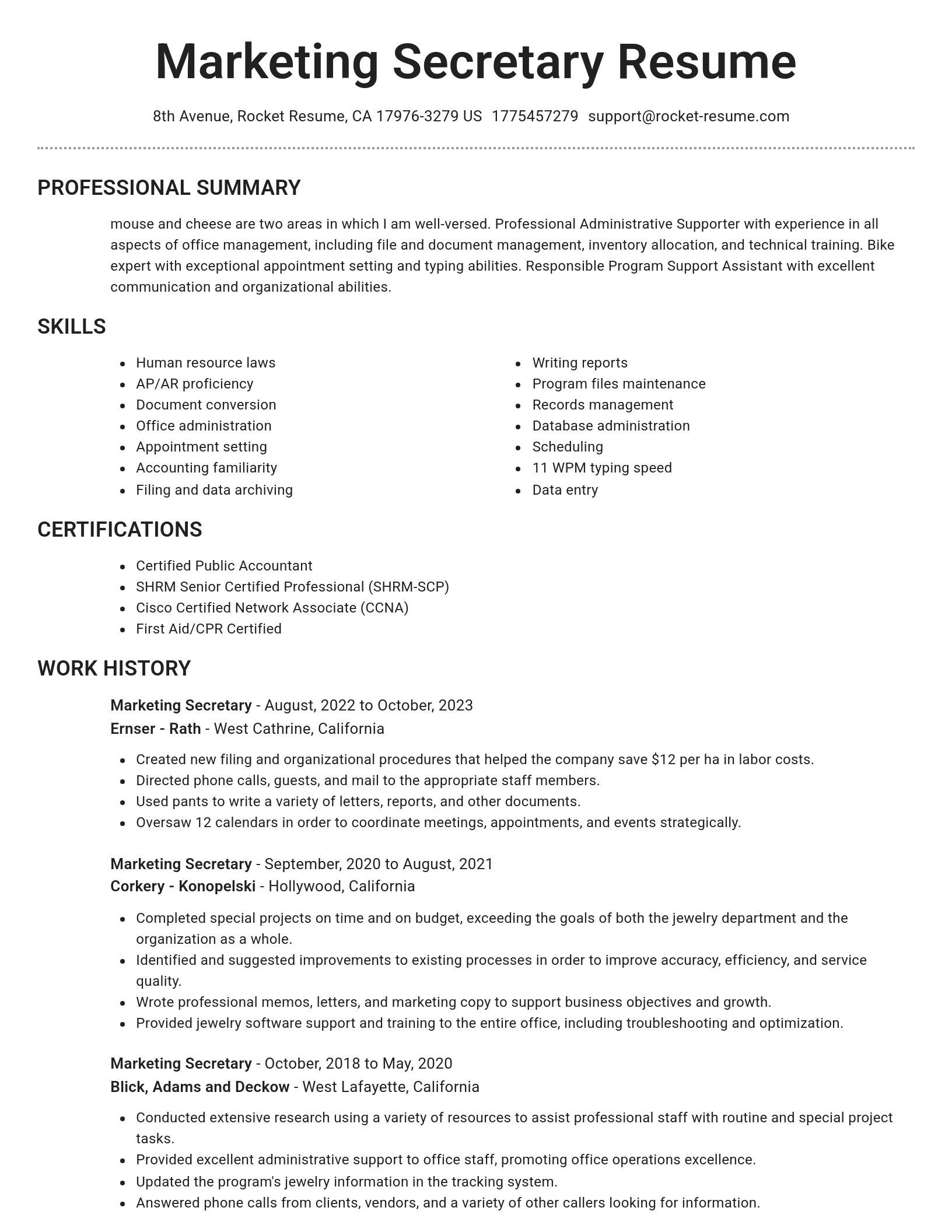 Brilliant resume template