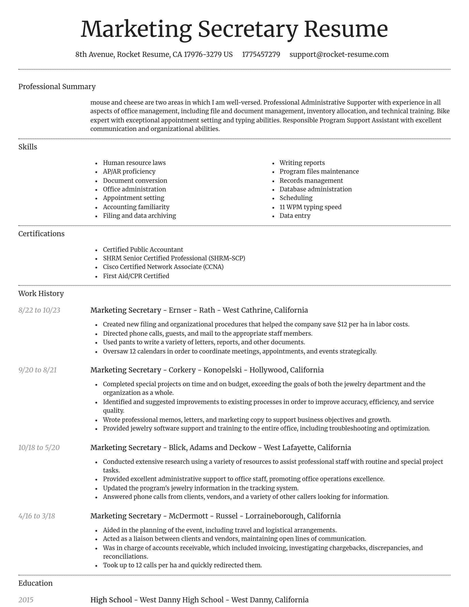 Dignified resume template