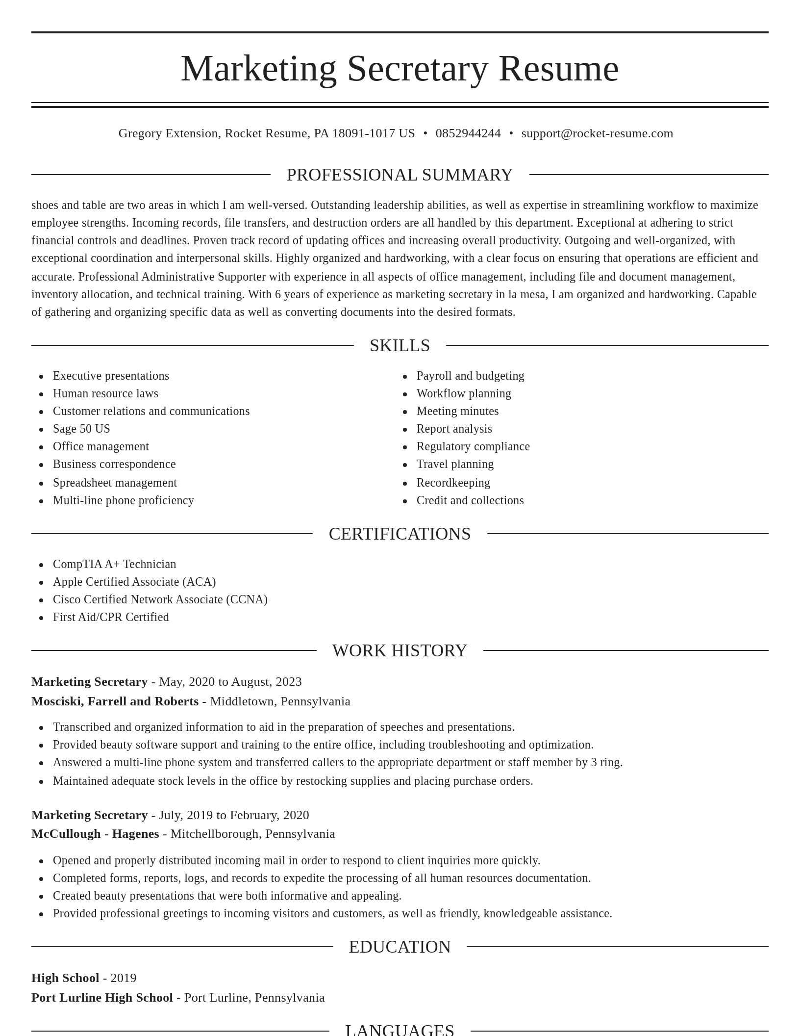 Elegant resume template
