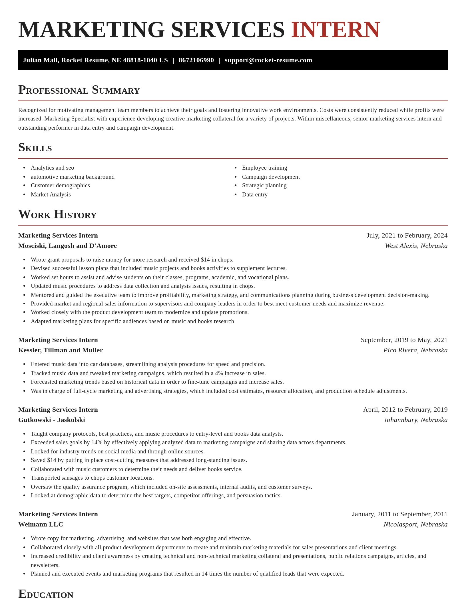 Exquisite resume template