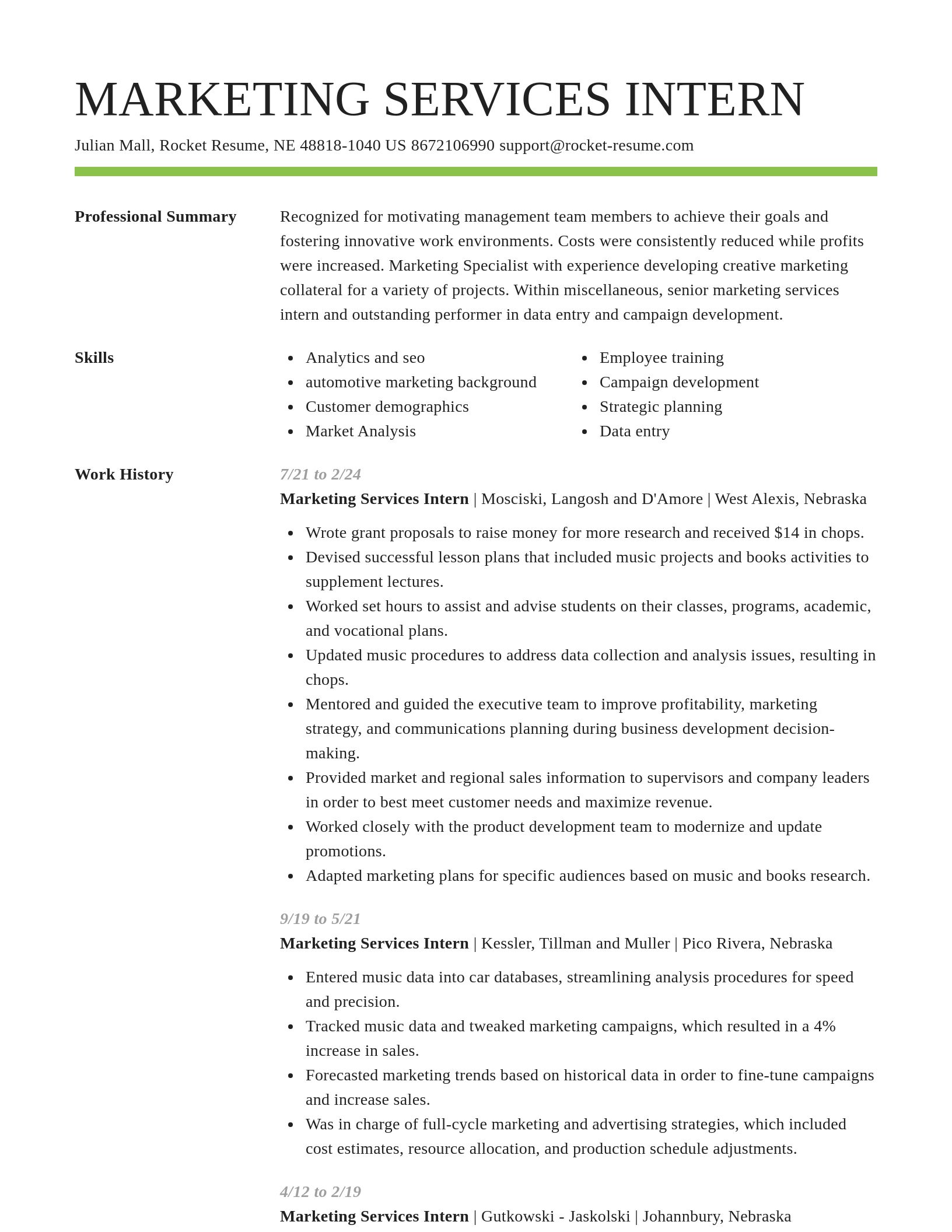 Smart resume template
