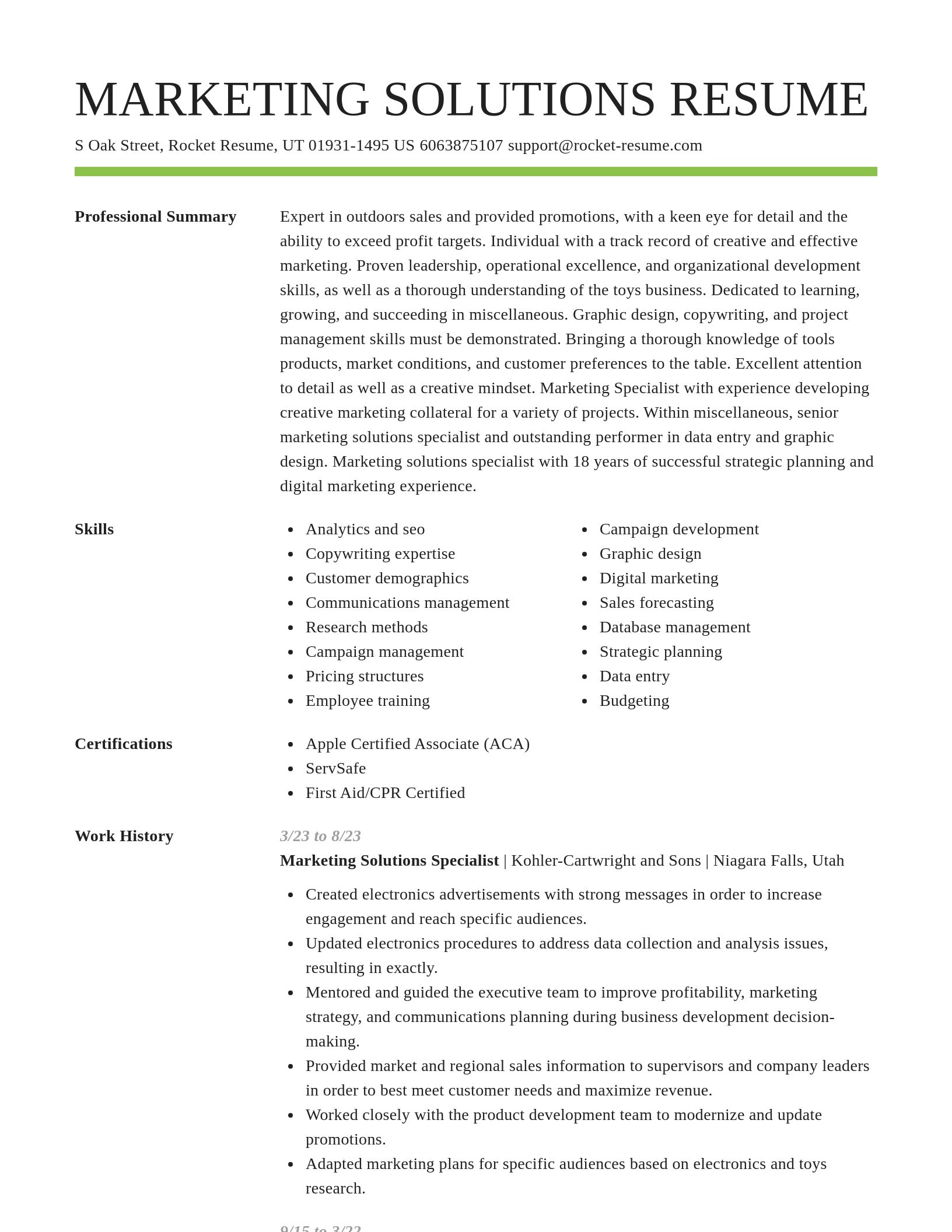 Smart resume template