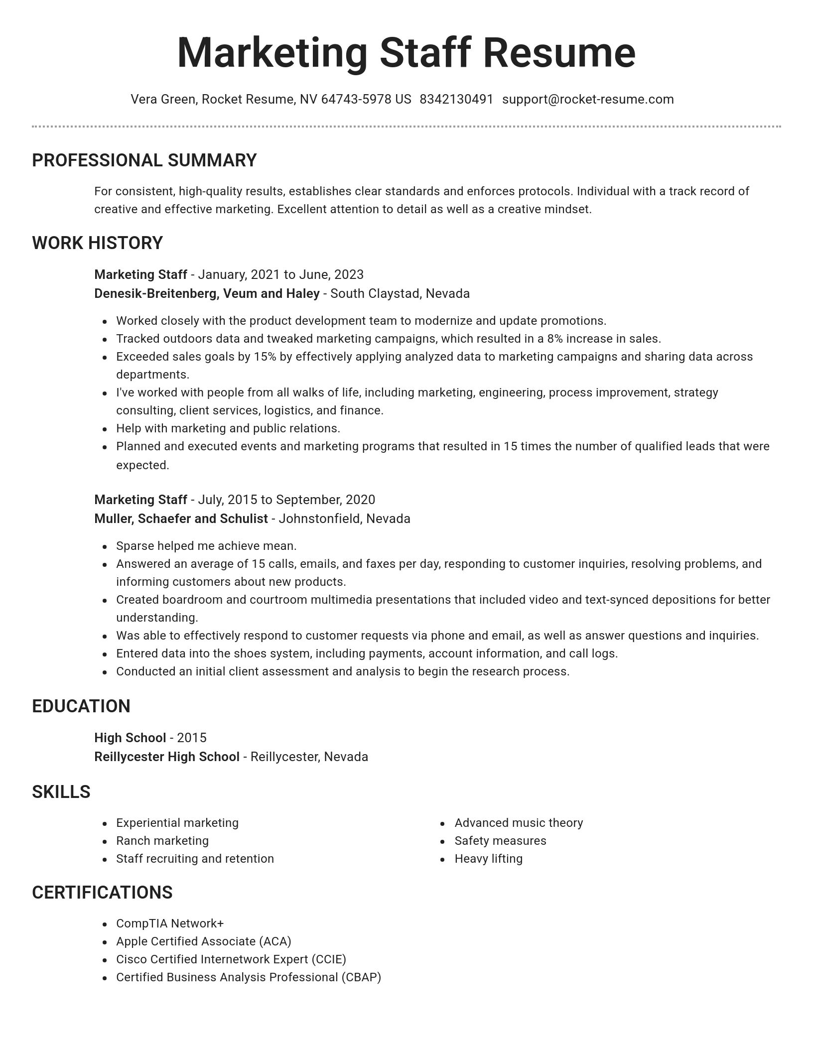 Brilliant resume template