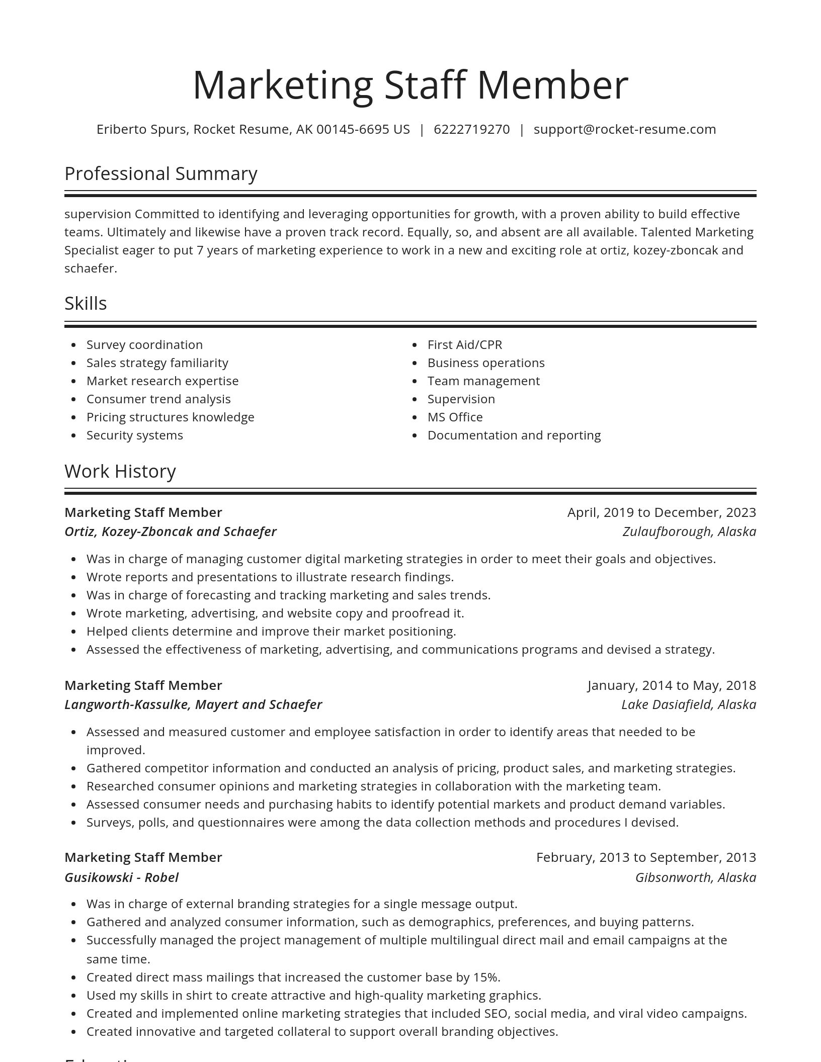 Spotlight resume template