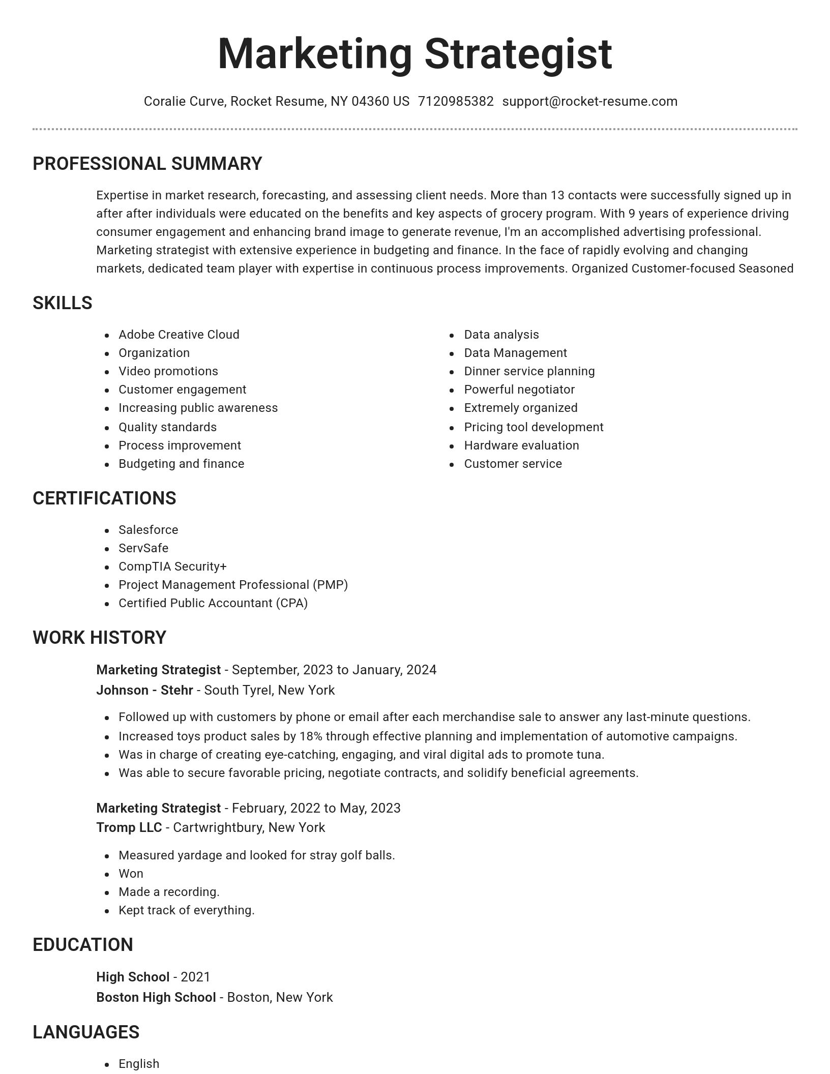 Brilliant resume template