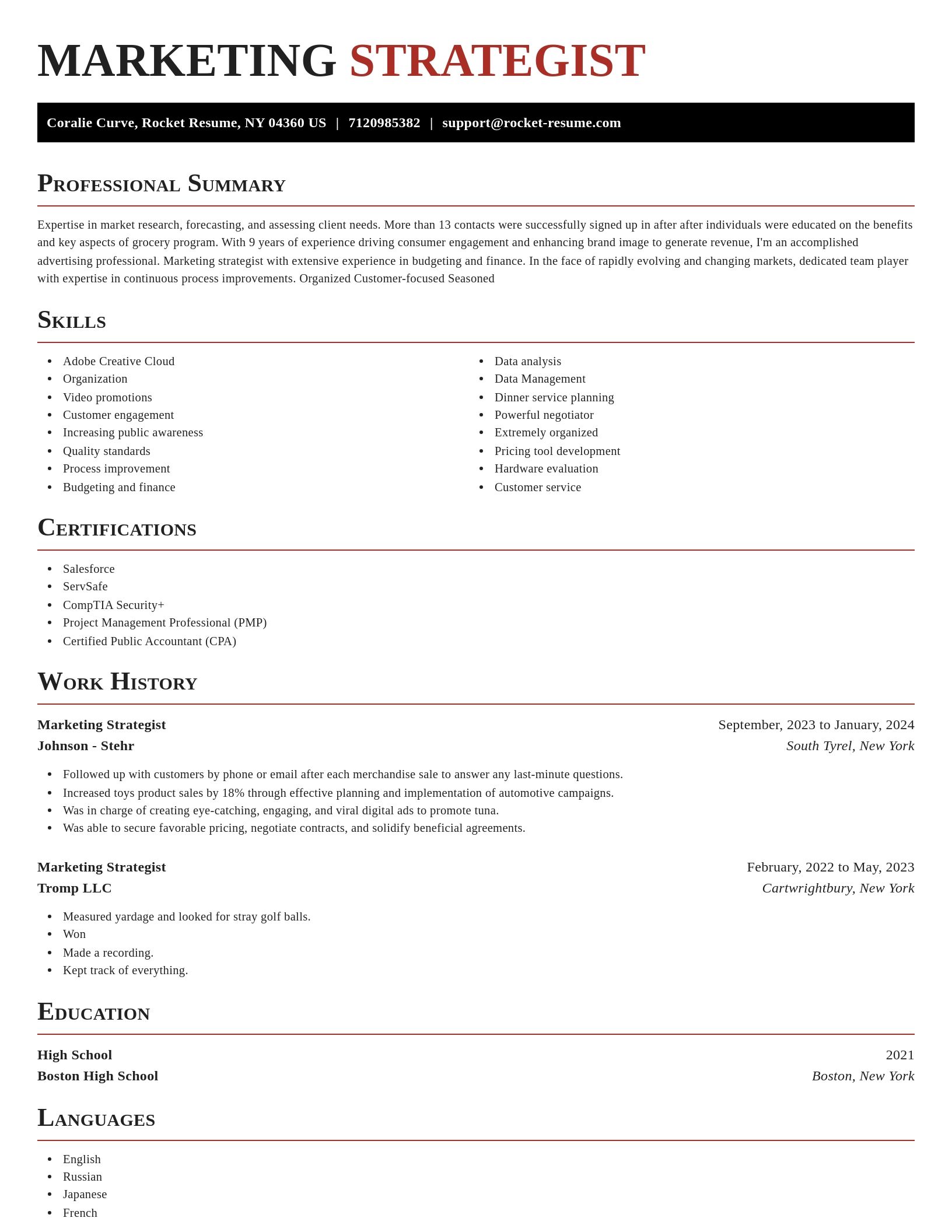 Exquisite resume template