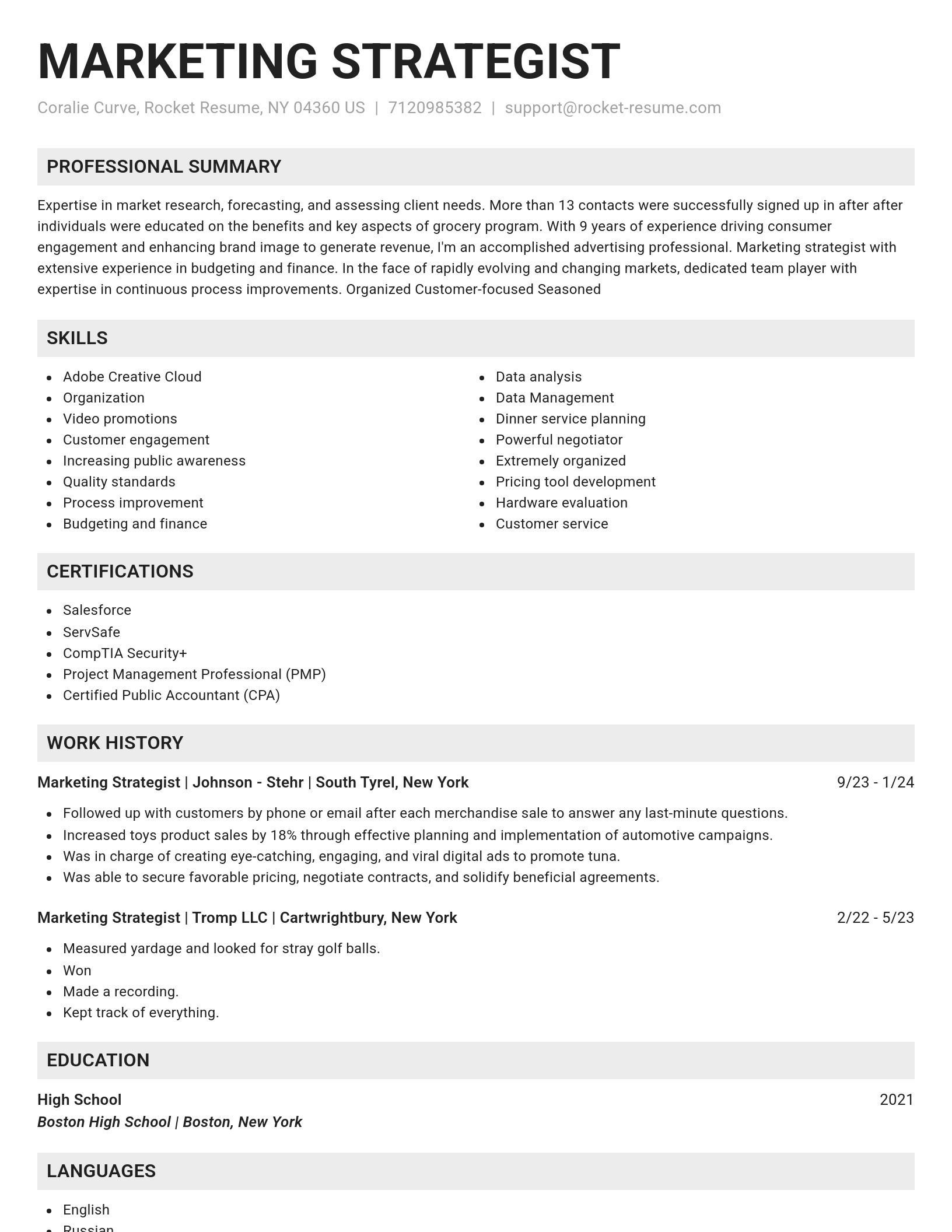 Genius resume template