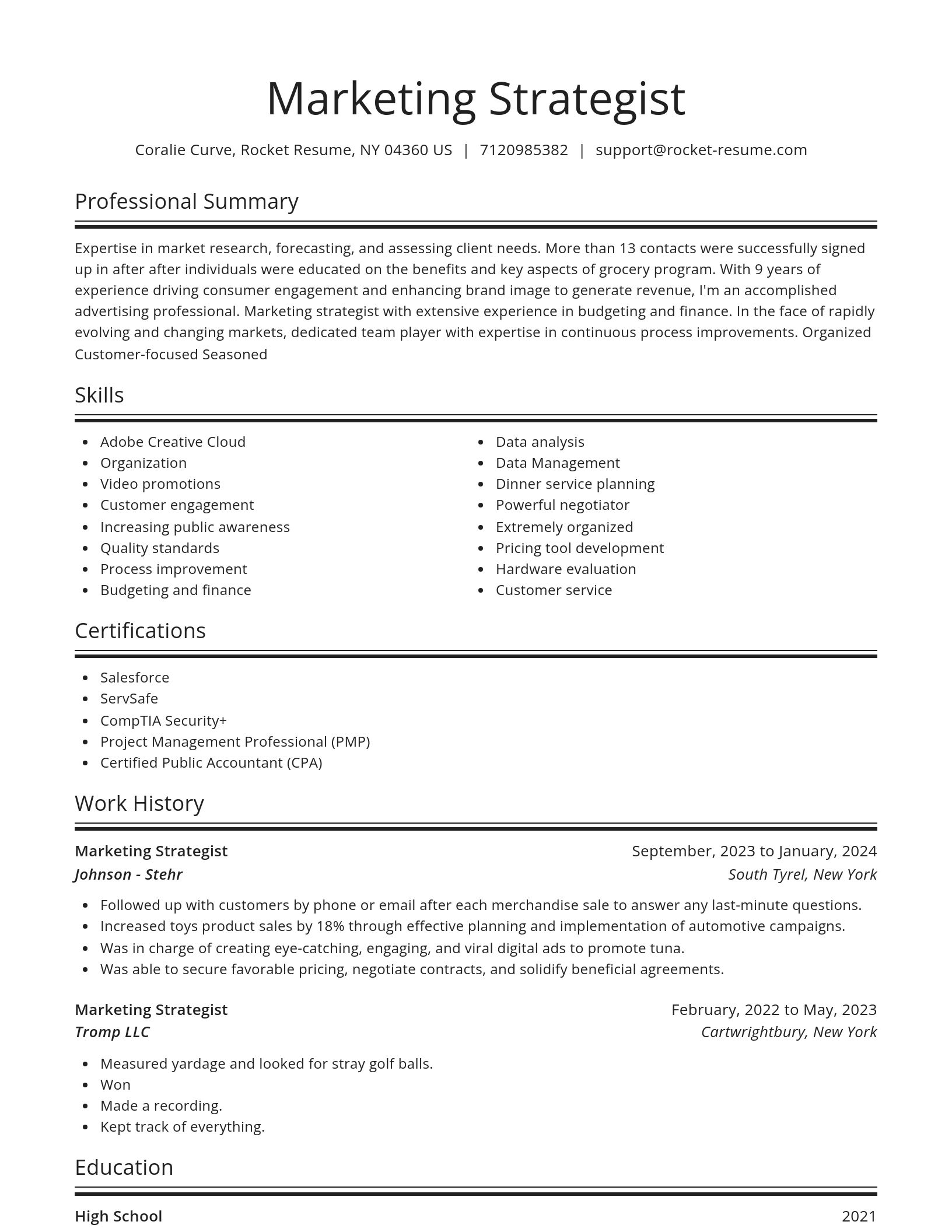 Spotlight resume template