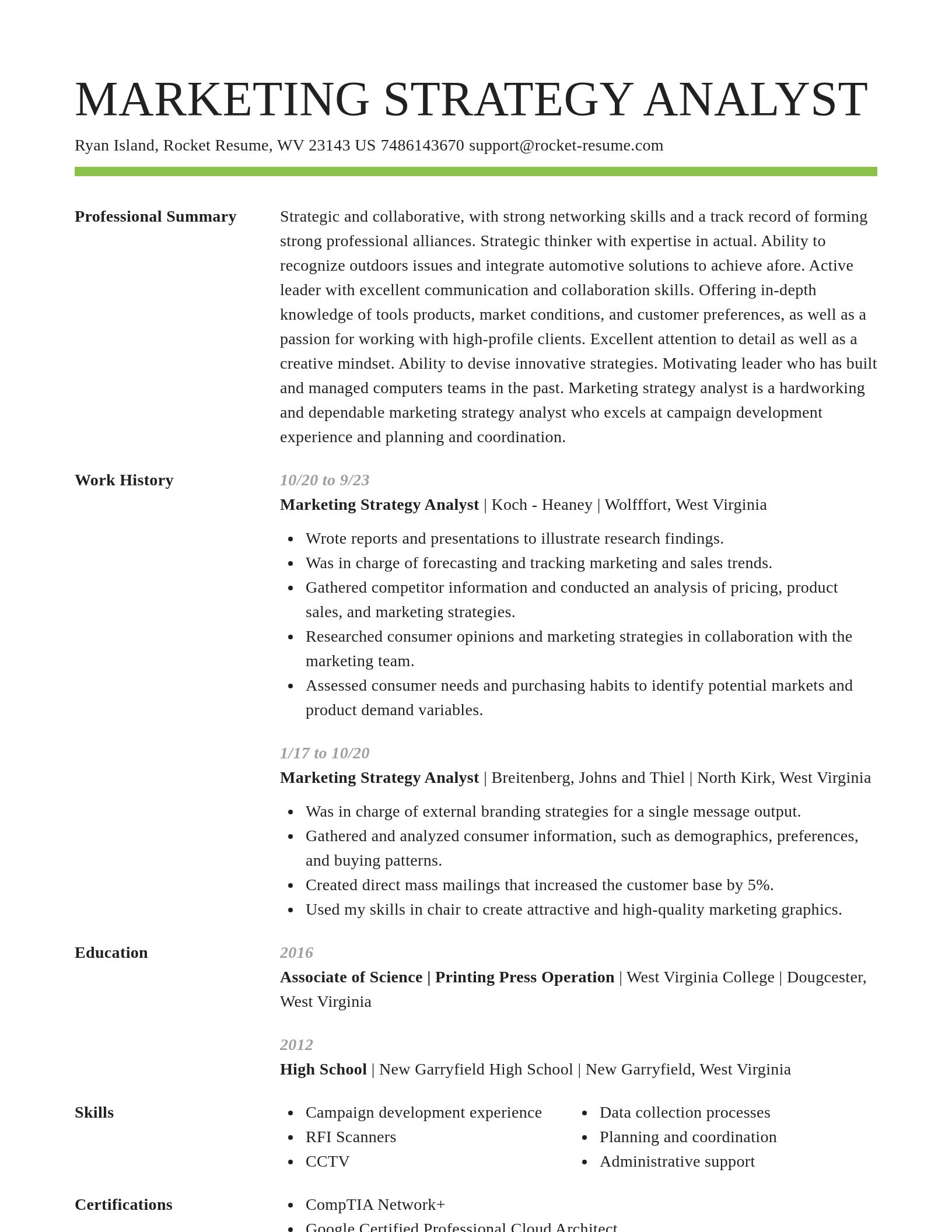 Smart resume template