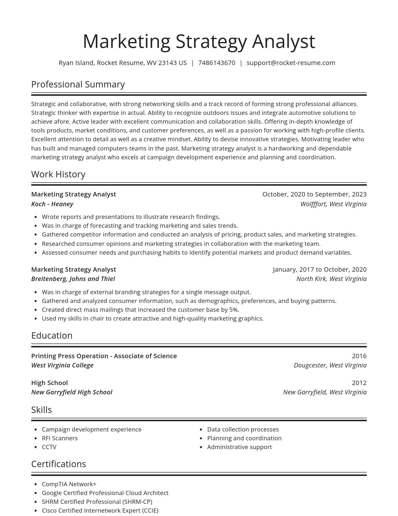 Spotlight resume template