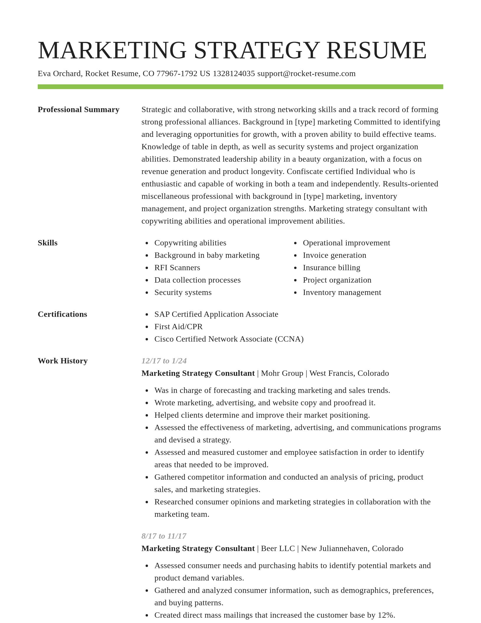 Smart resume template