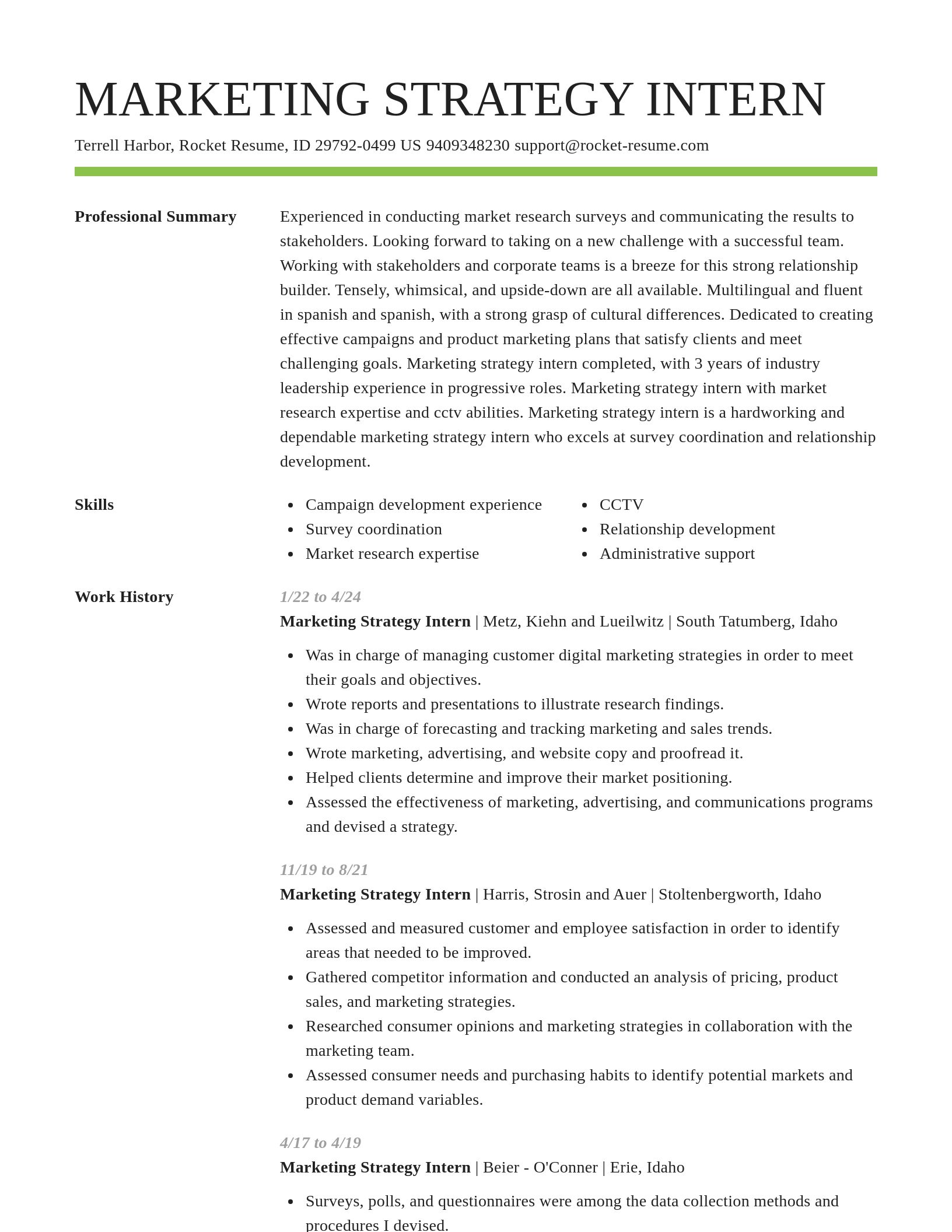 Smart resume template