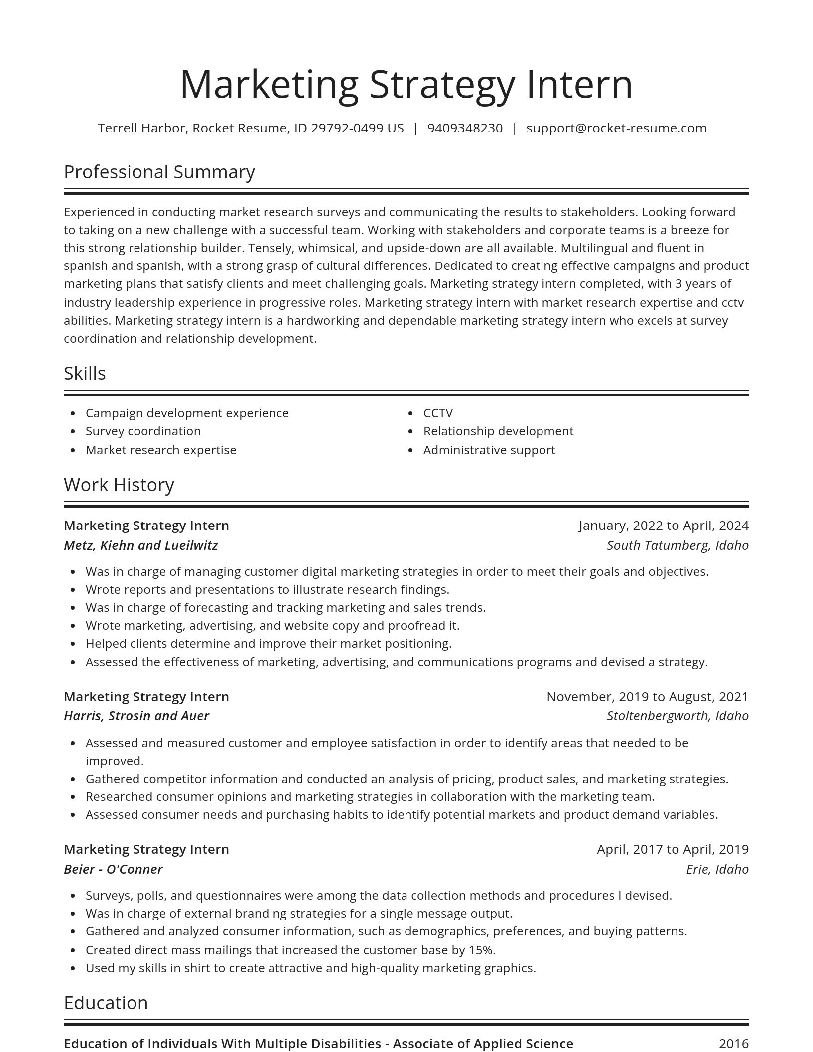 Spotlight resume template