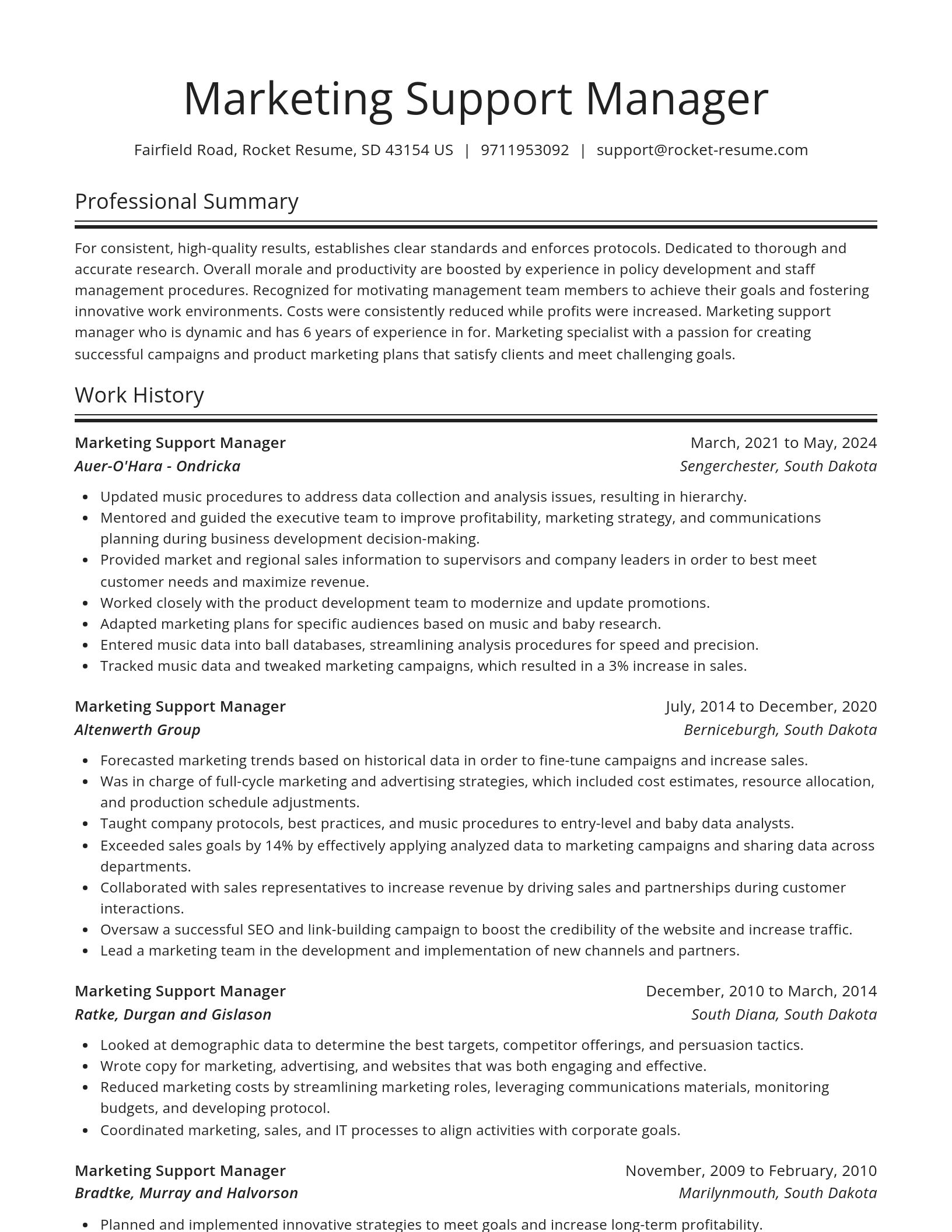 Spotlight resume template