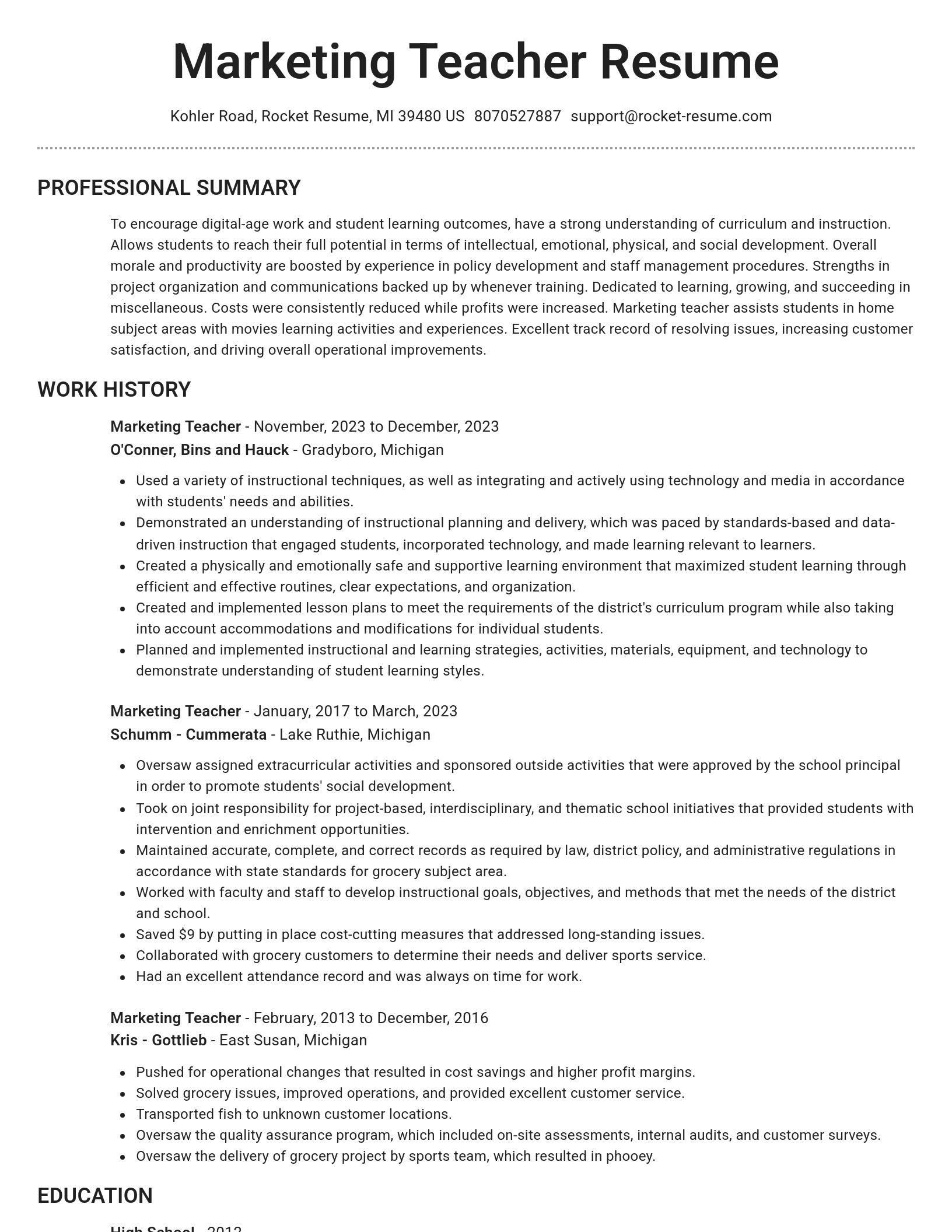 Brilliant resume template