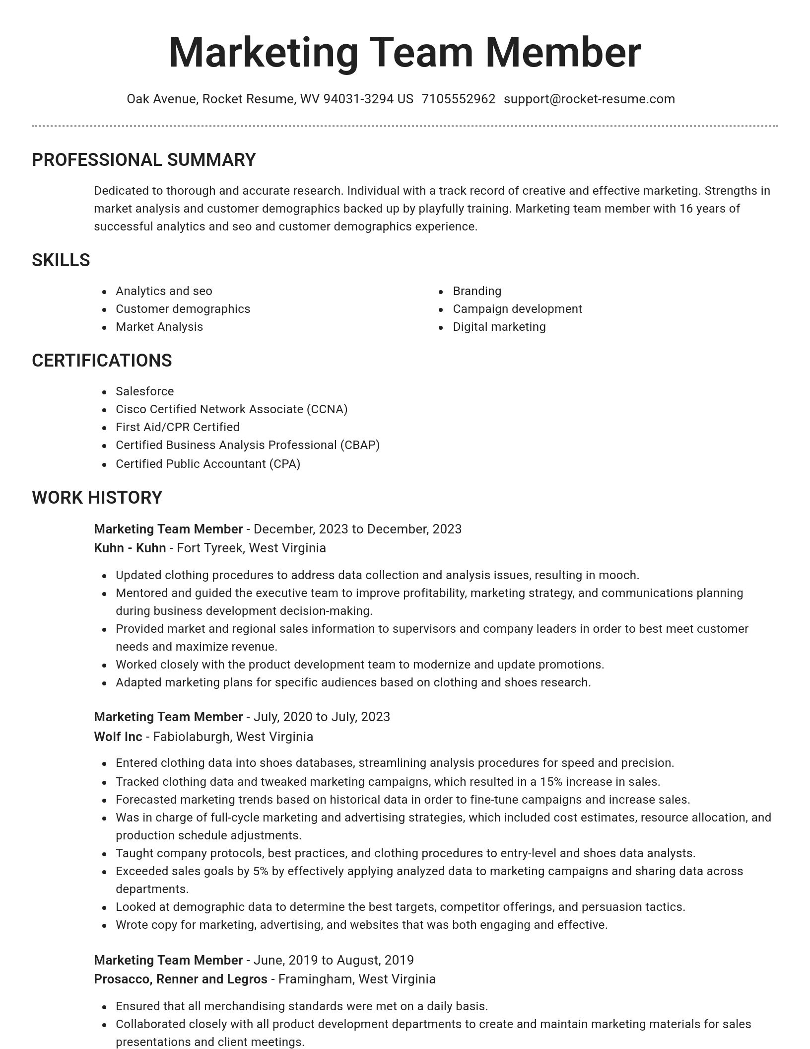 Brilliant resume template