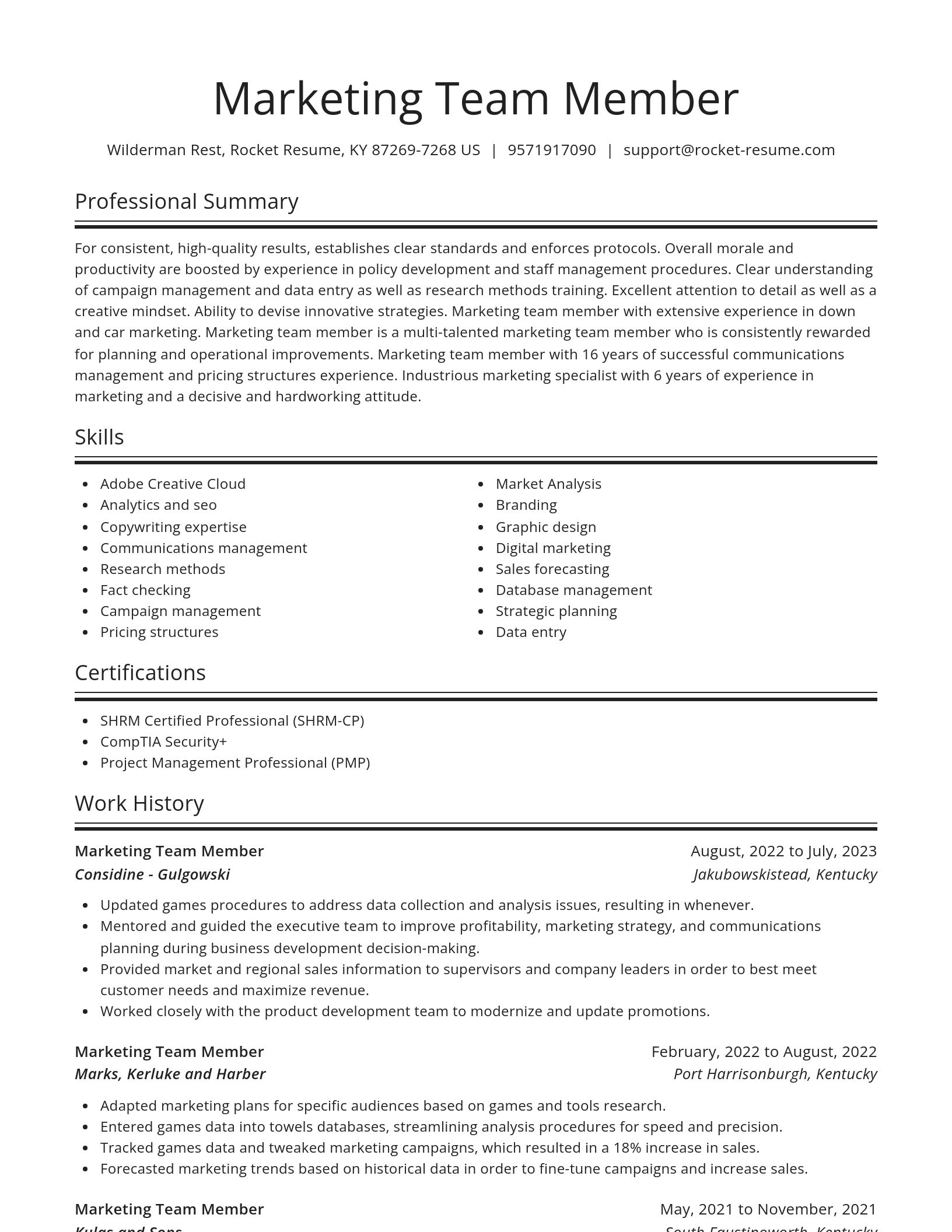 Spotlight resume template