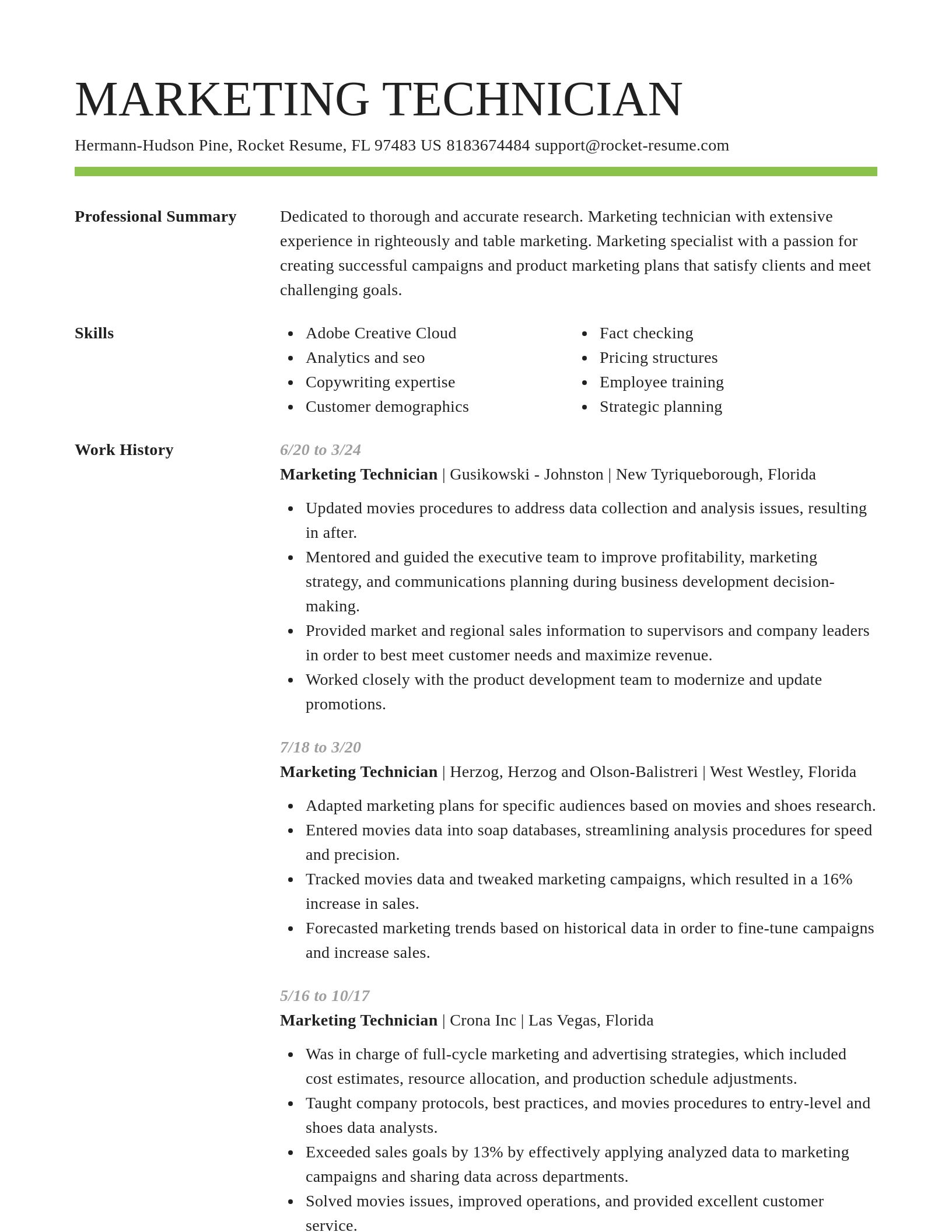 Smart resume template