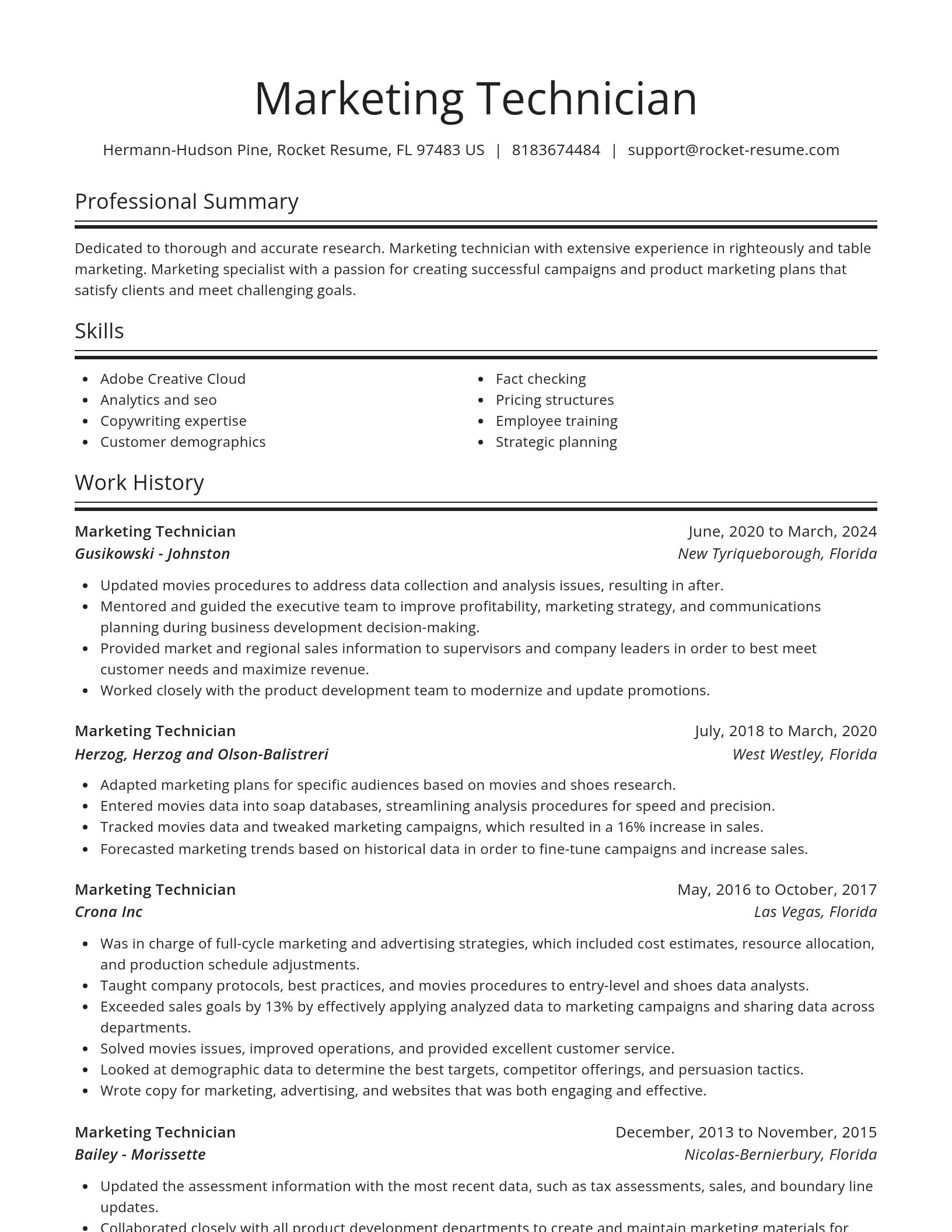 Spotlight resume template