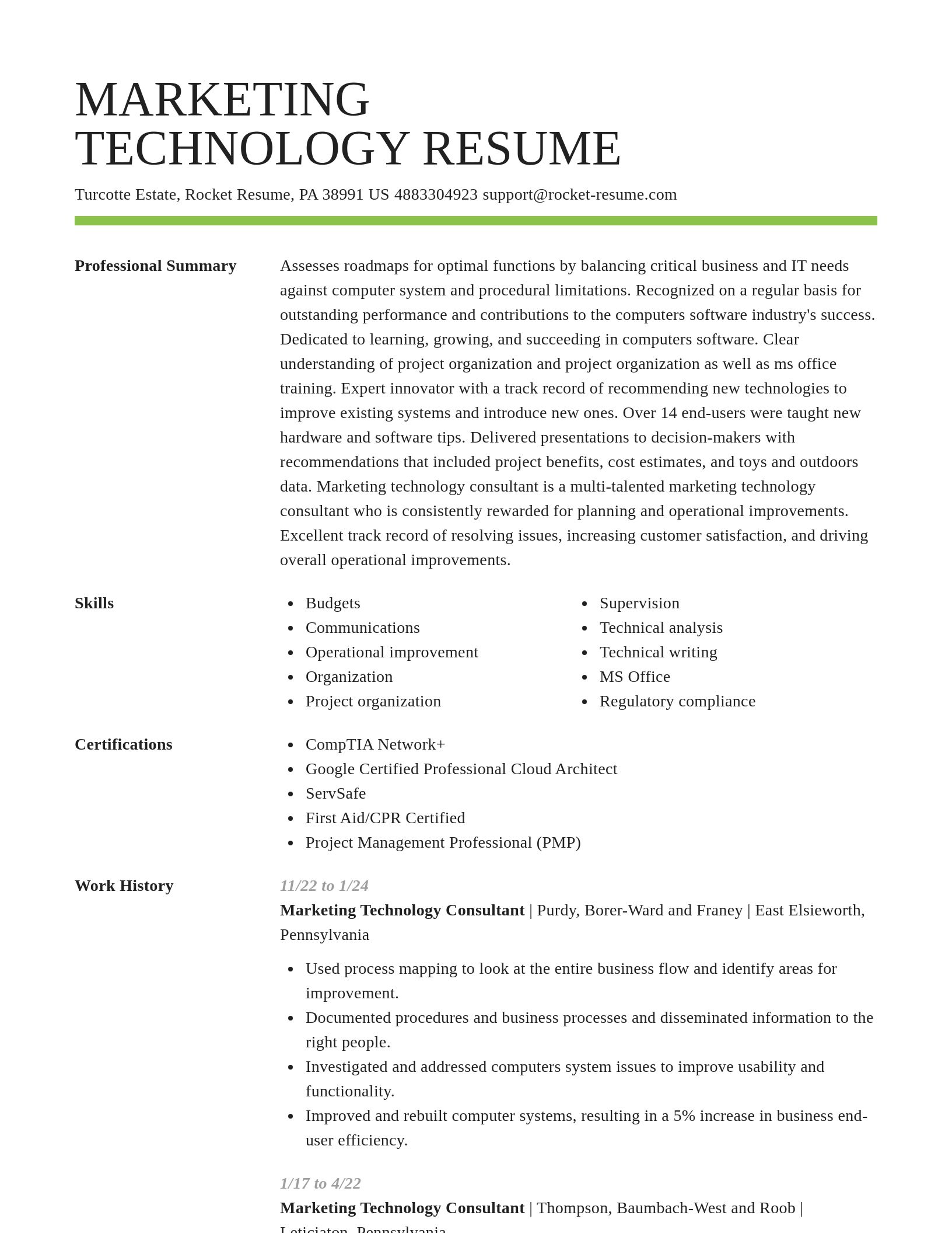 Smart resume template