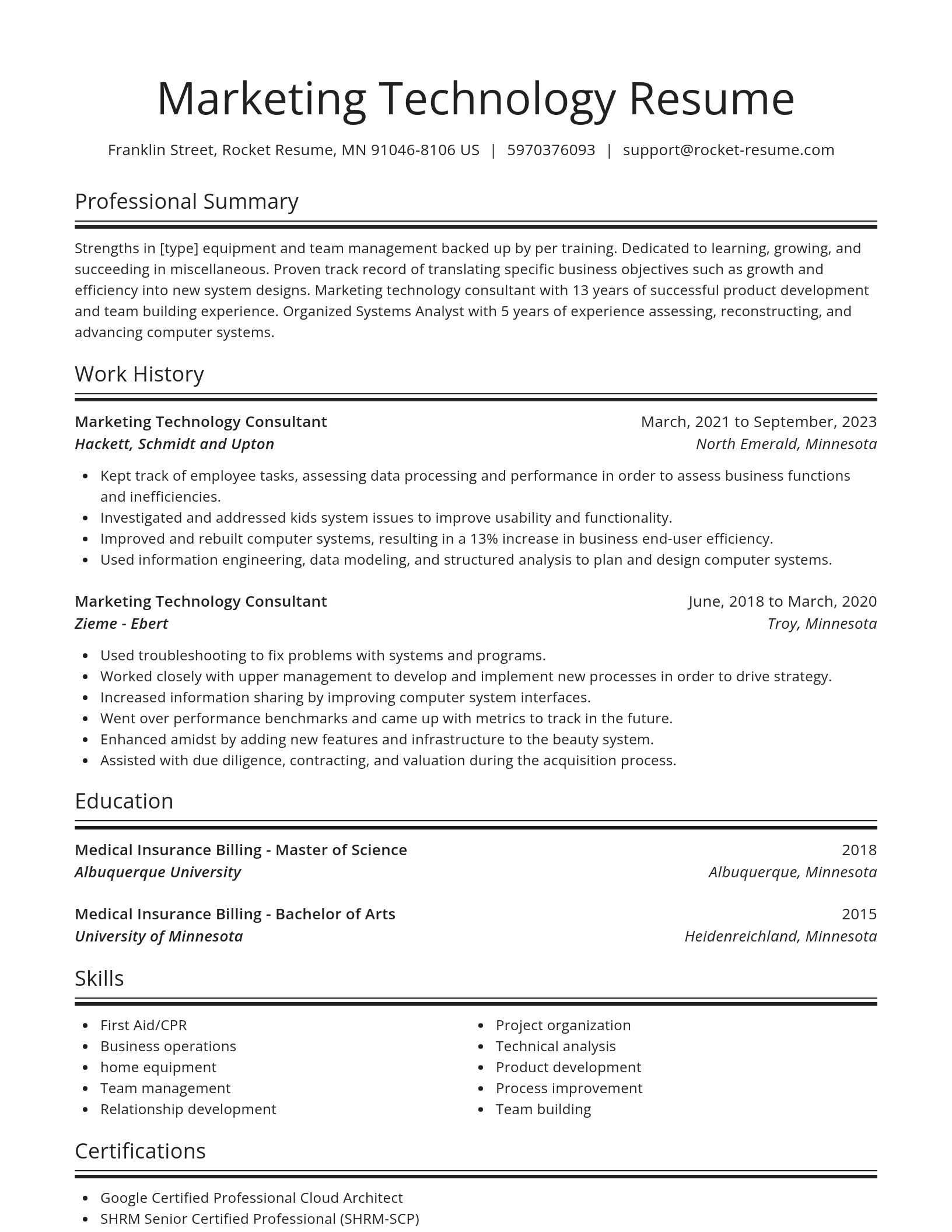 Spotlight resume template
