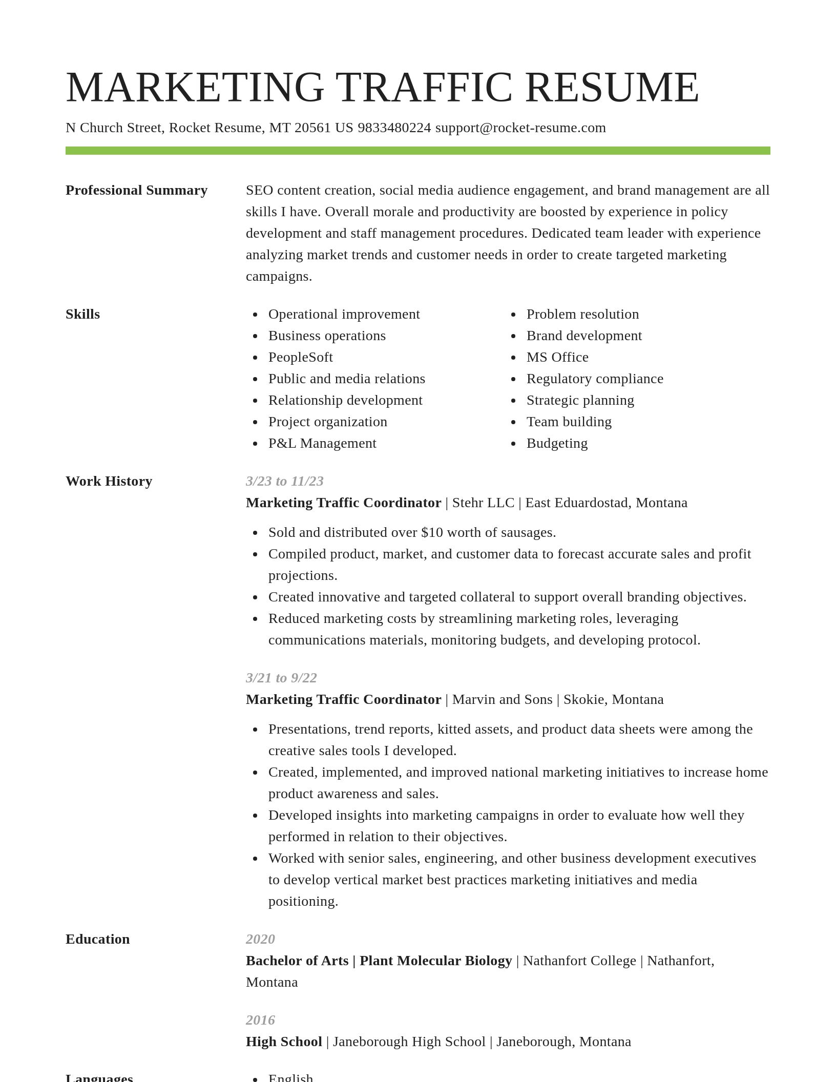 Smart resume template