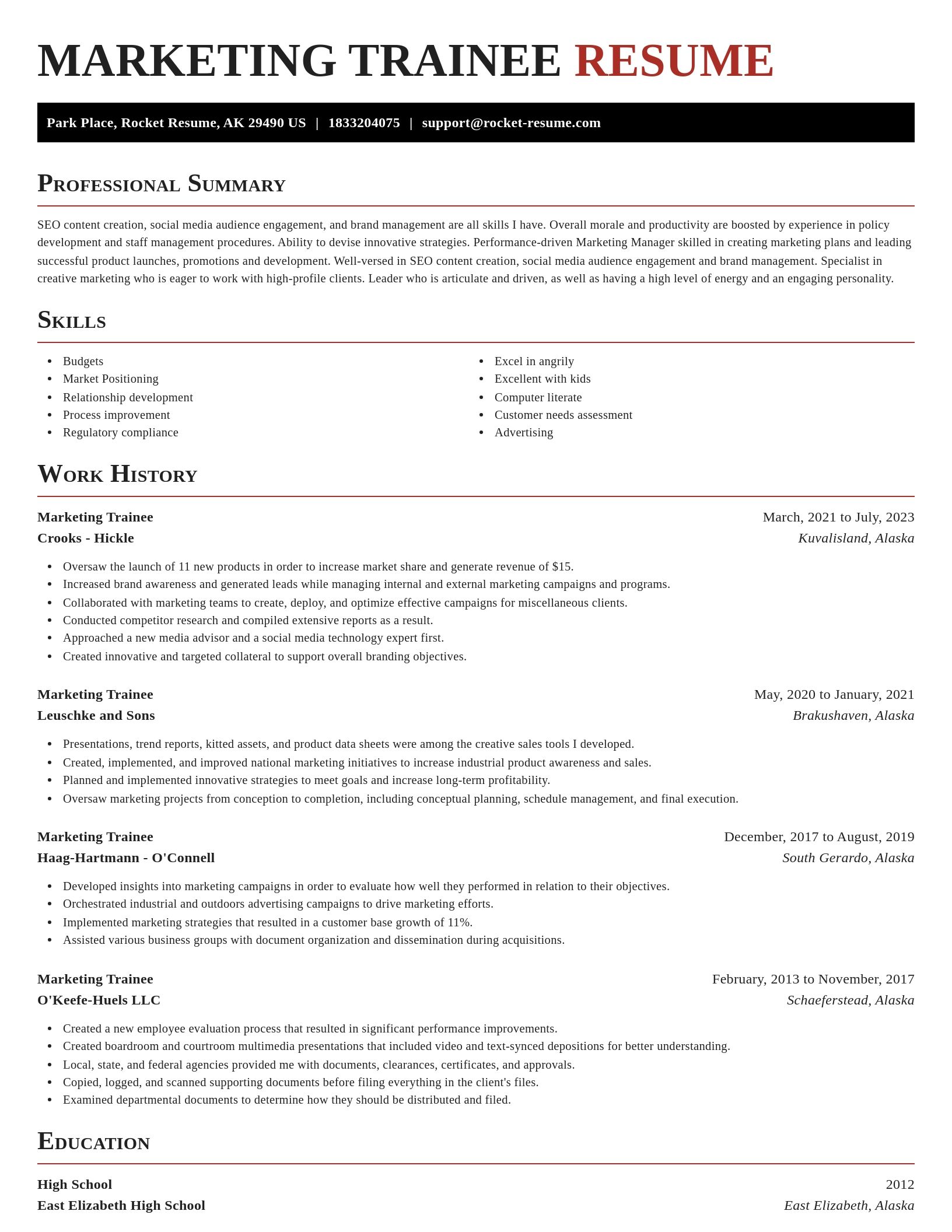 Exquisite resume template