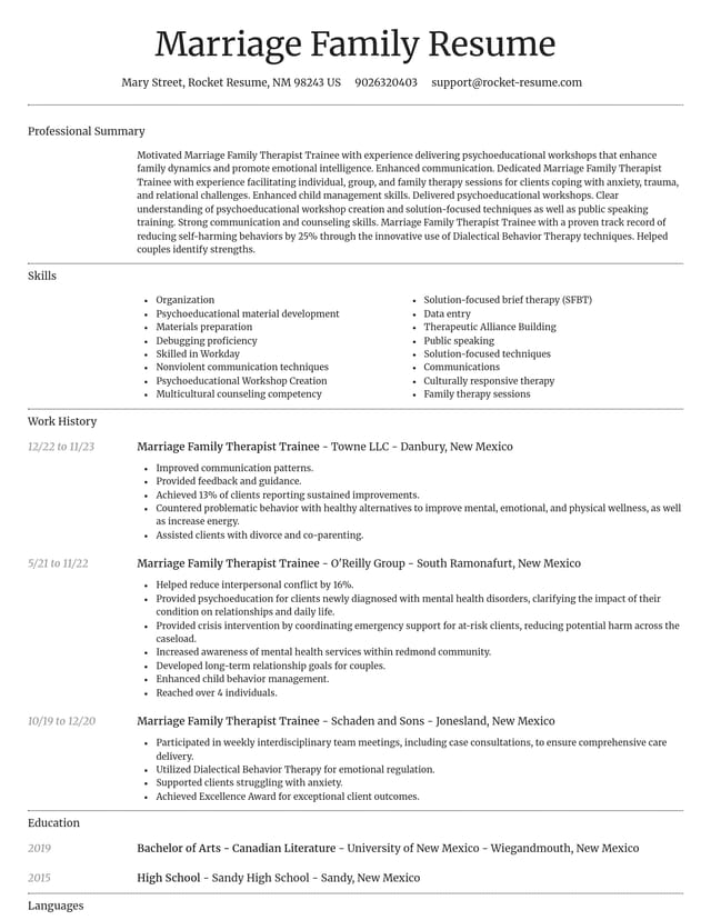 Dignified resume template