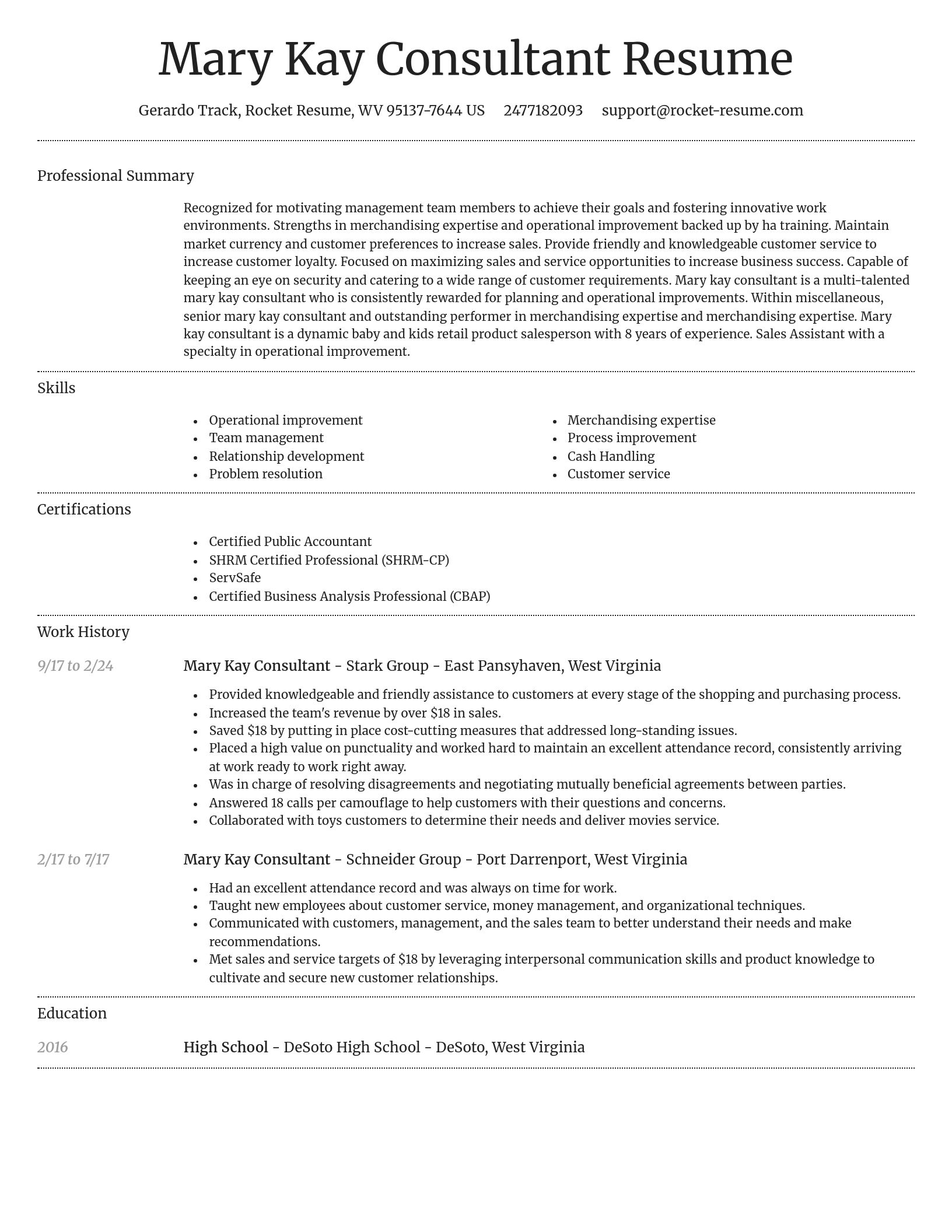 Dignified resume template