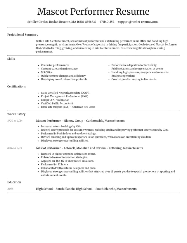 Dignified resume template