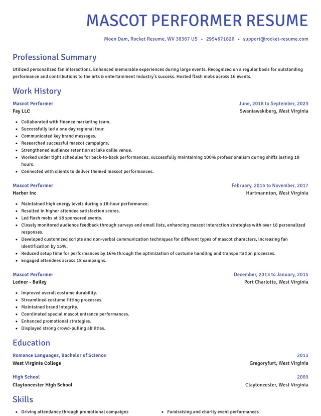 Novel resume template