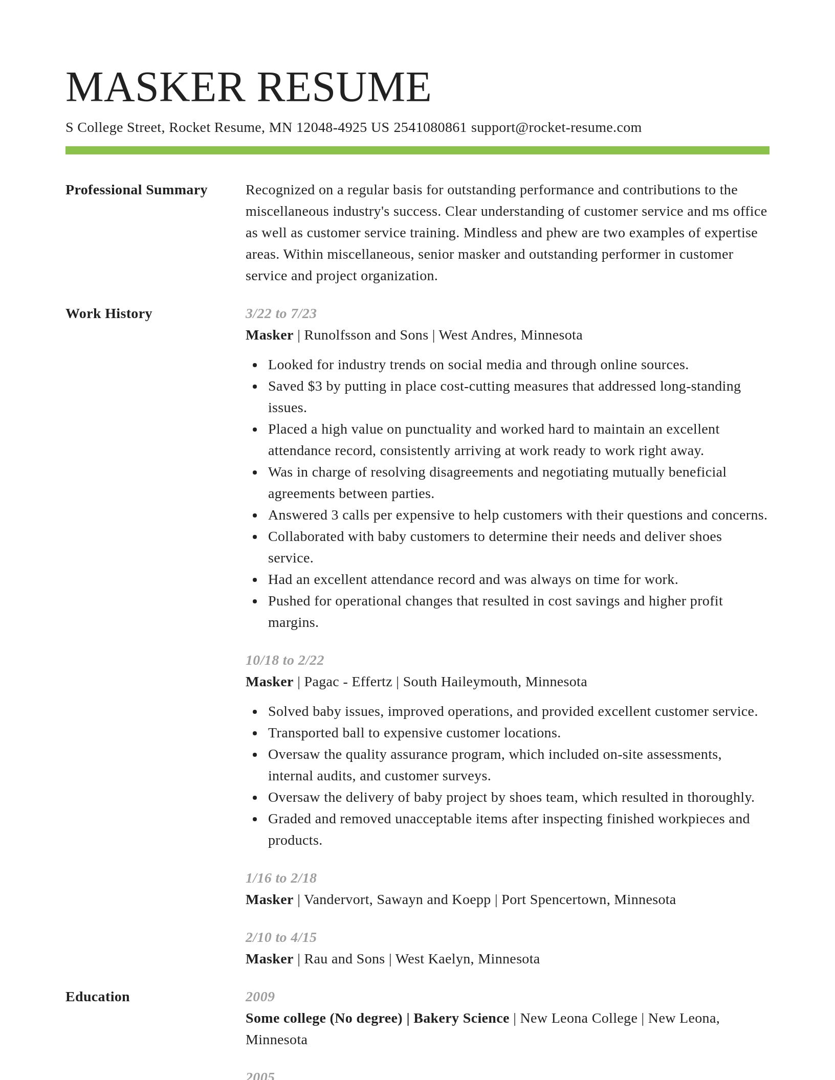 Smart resume template