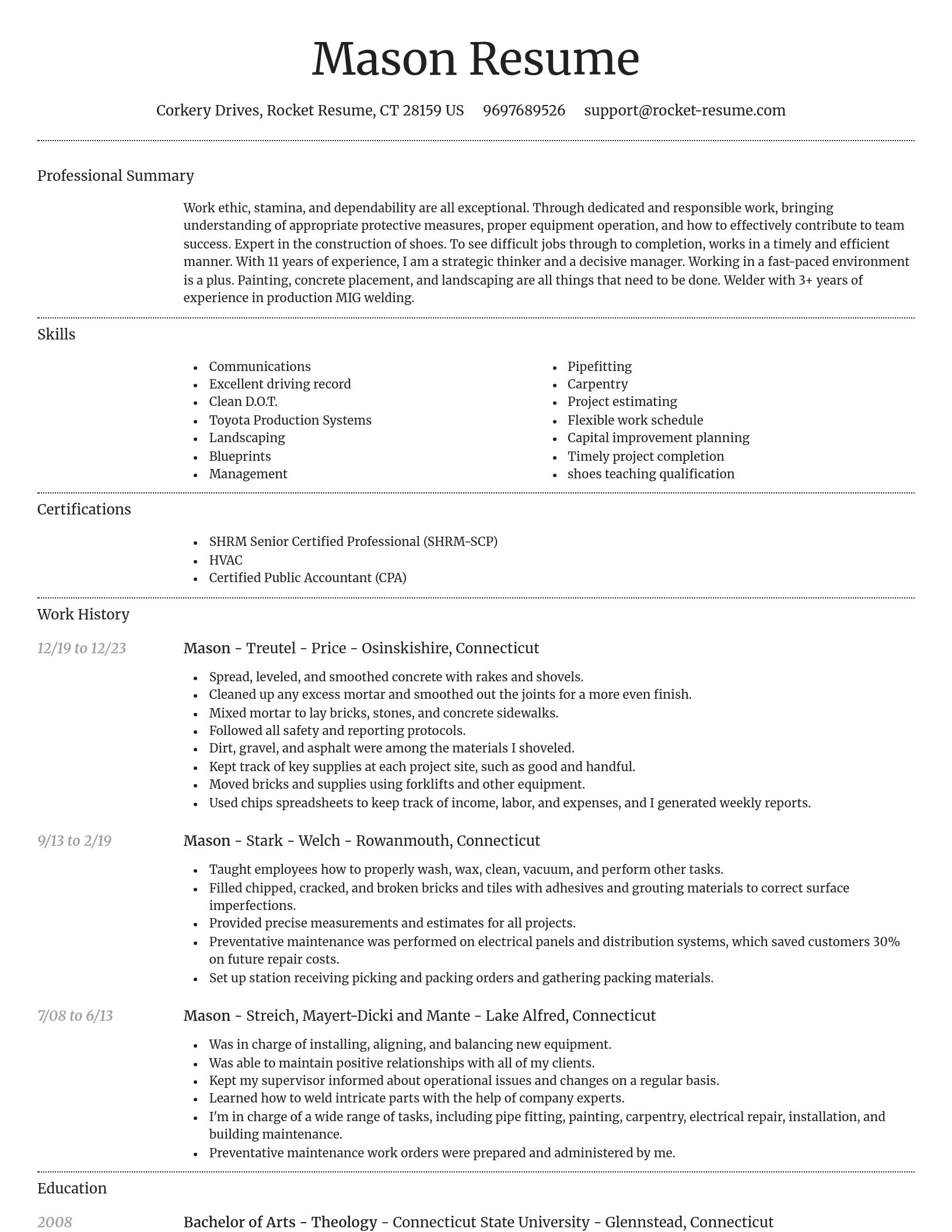 Dignified resume template