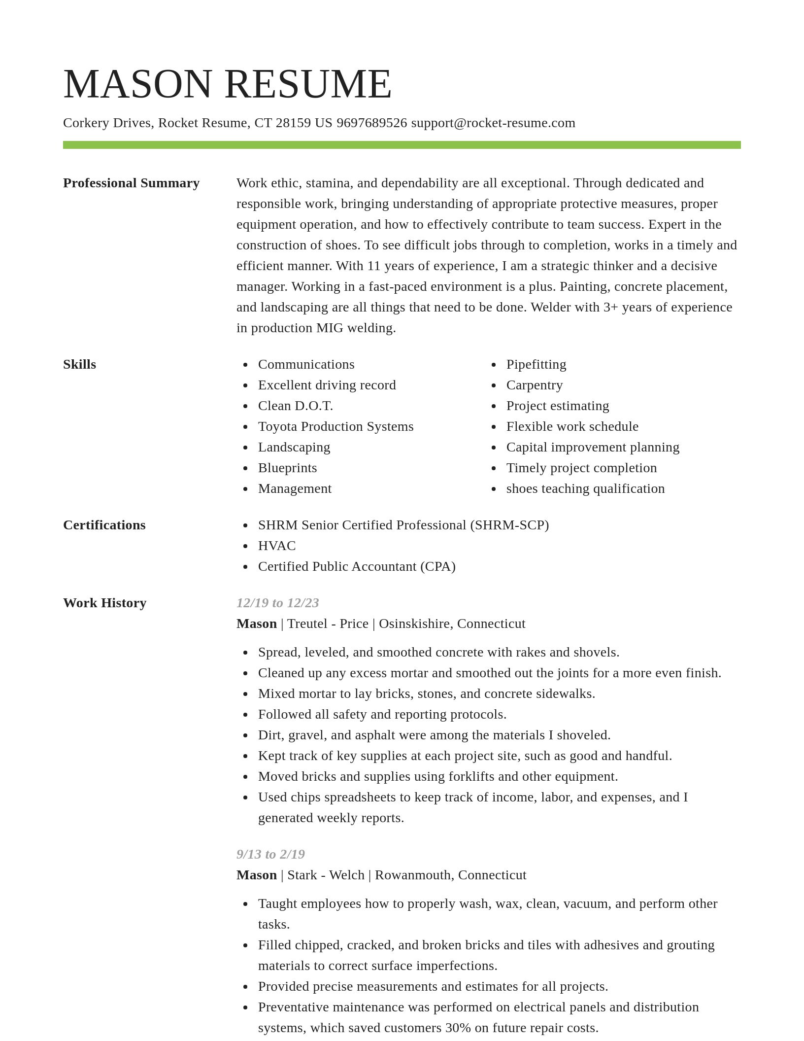 Smart resume template