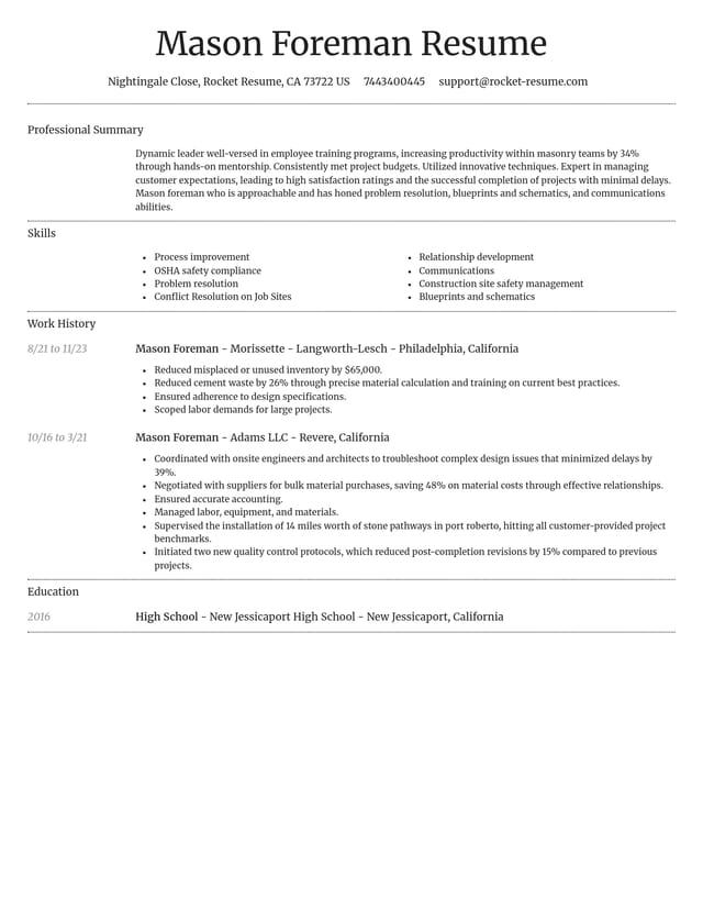 Dignified resume template
