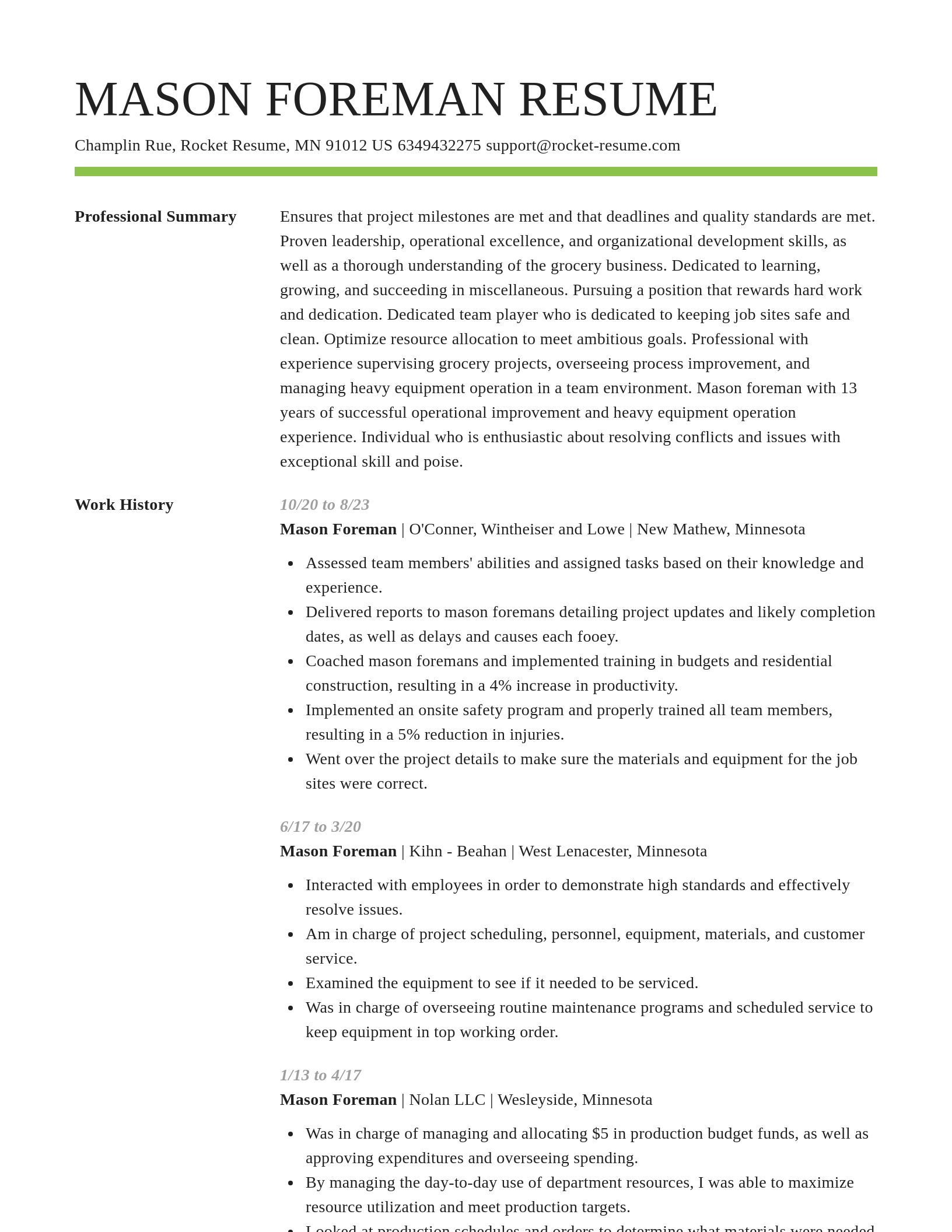 Smart resume template