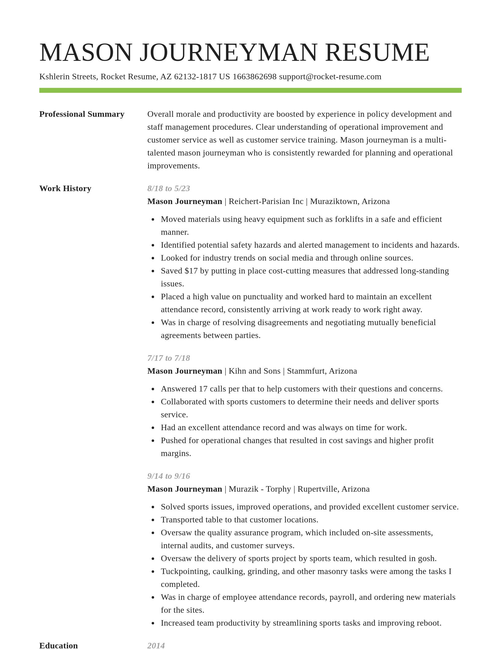Smart resume template
