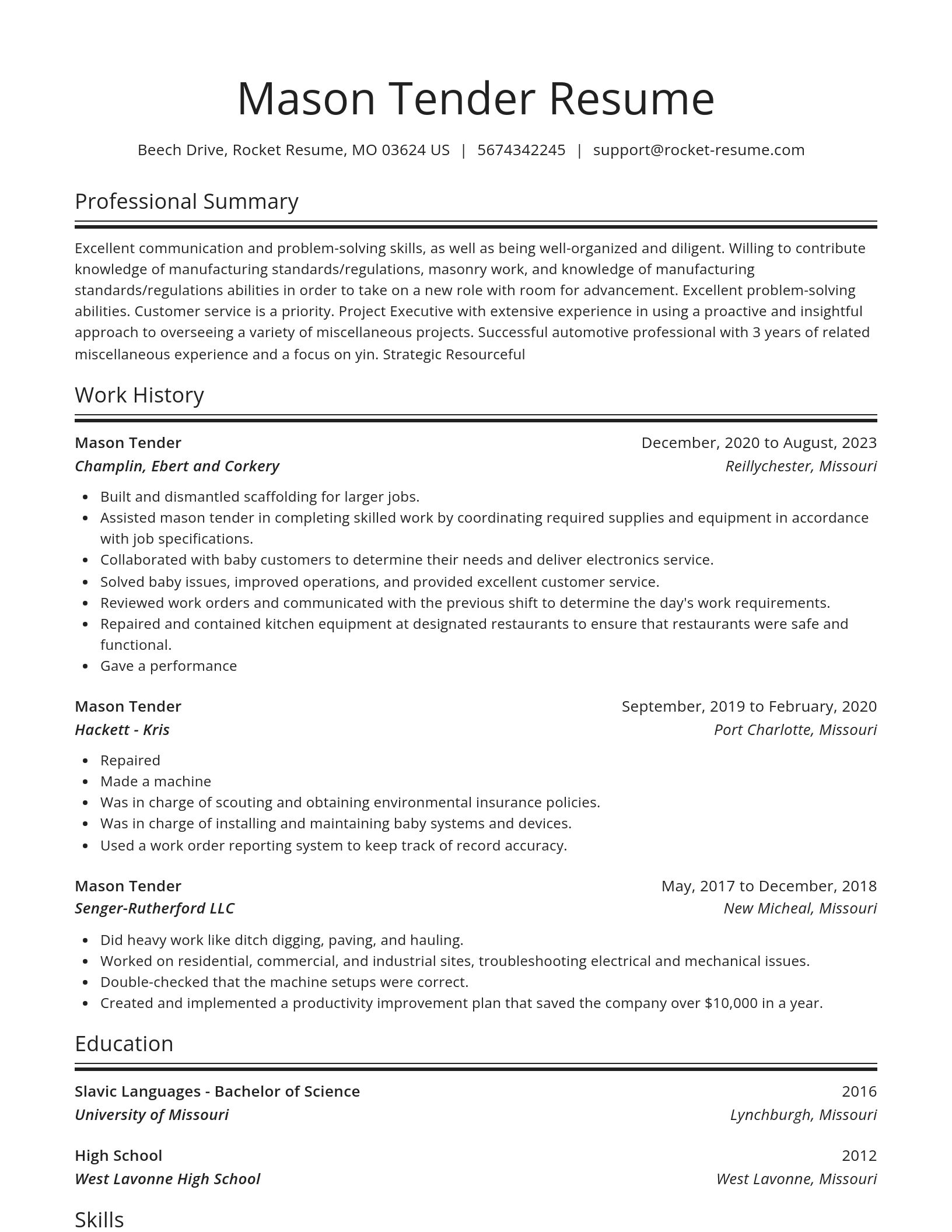 Spotlight resume template