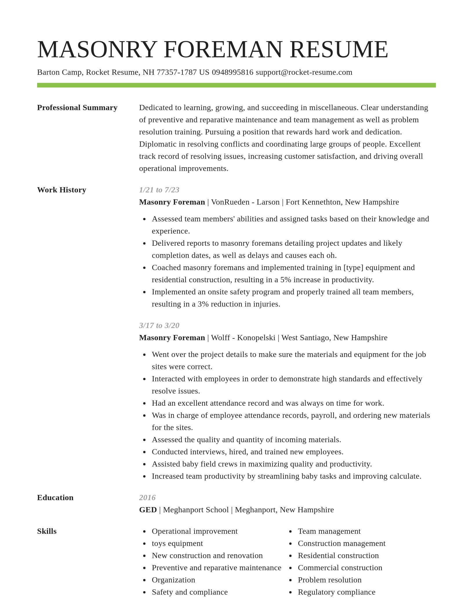 Smart resume template