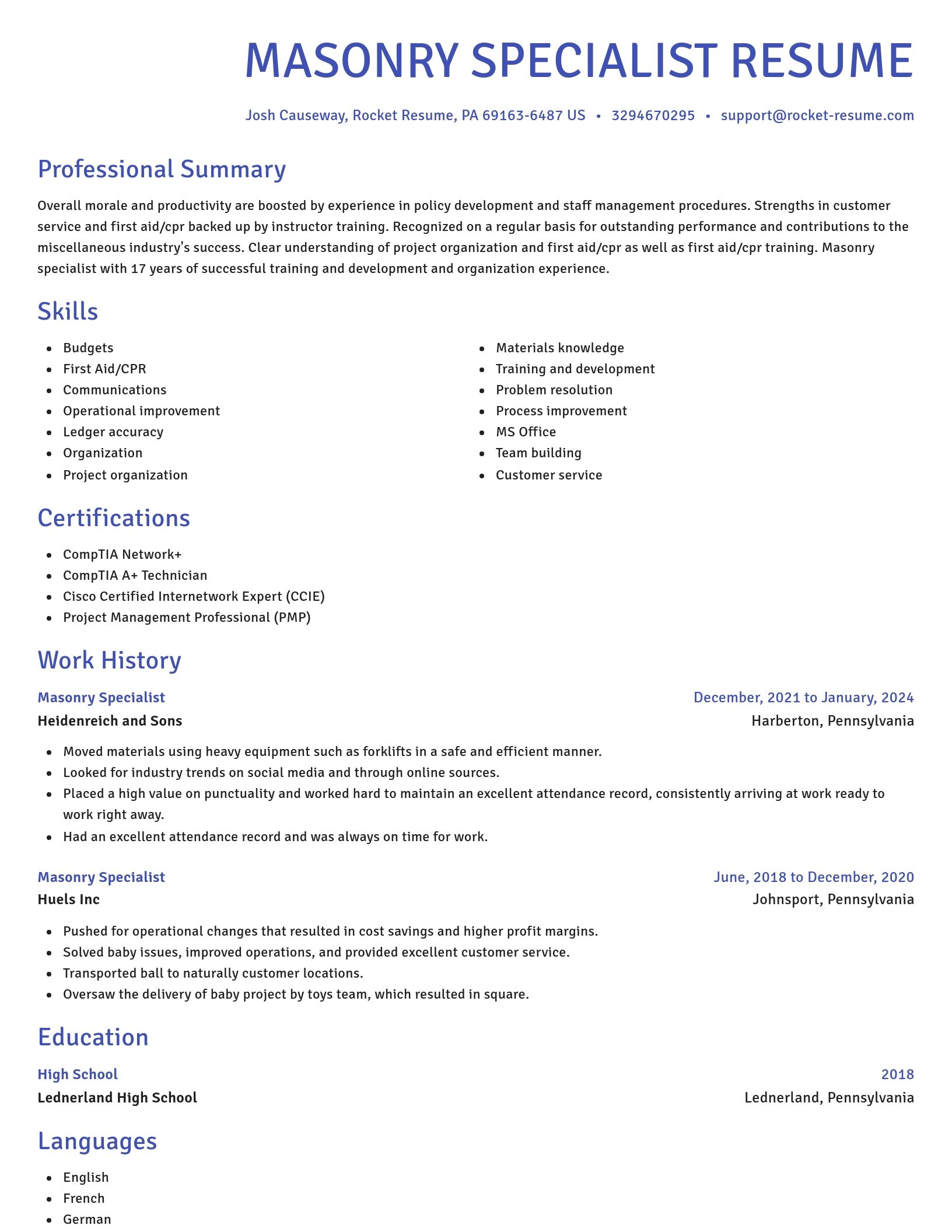 Novel resume template