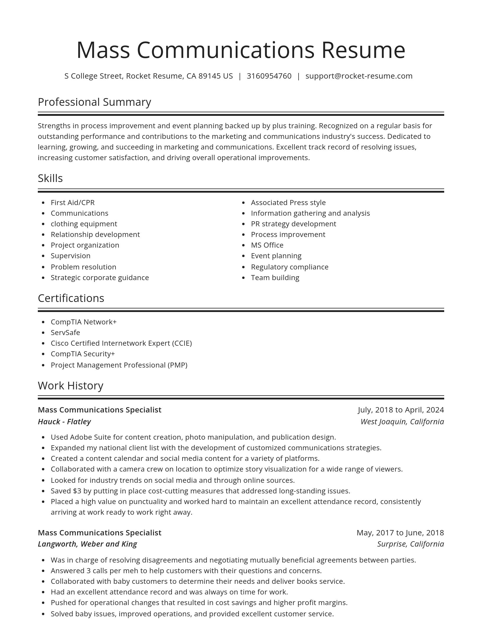 Spotlight resume template