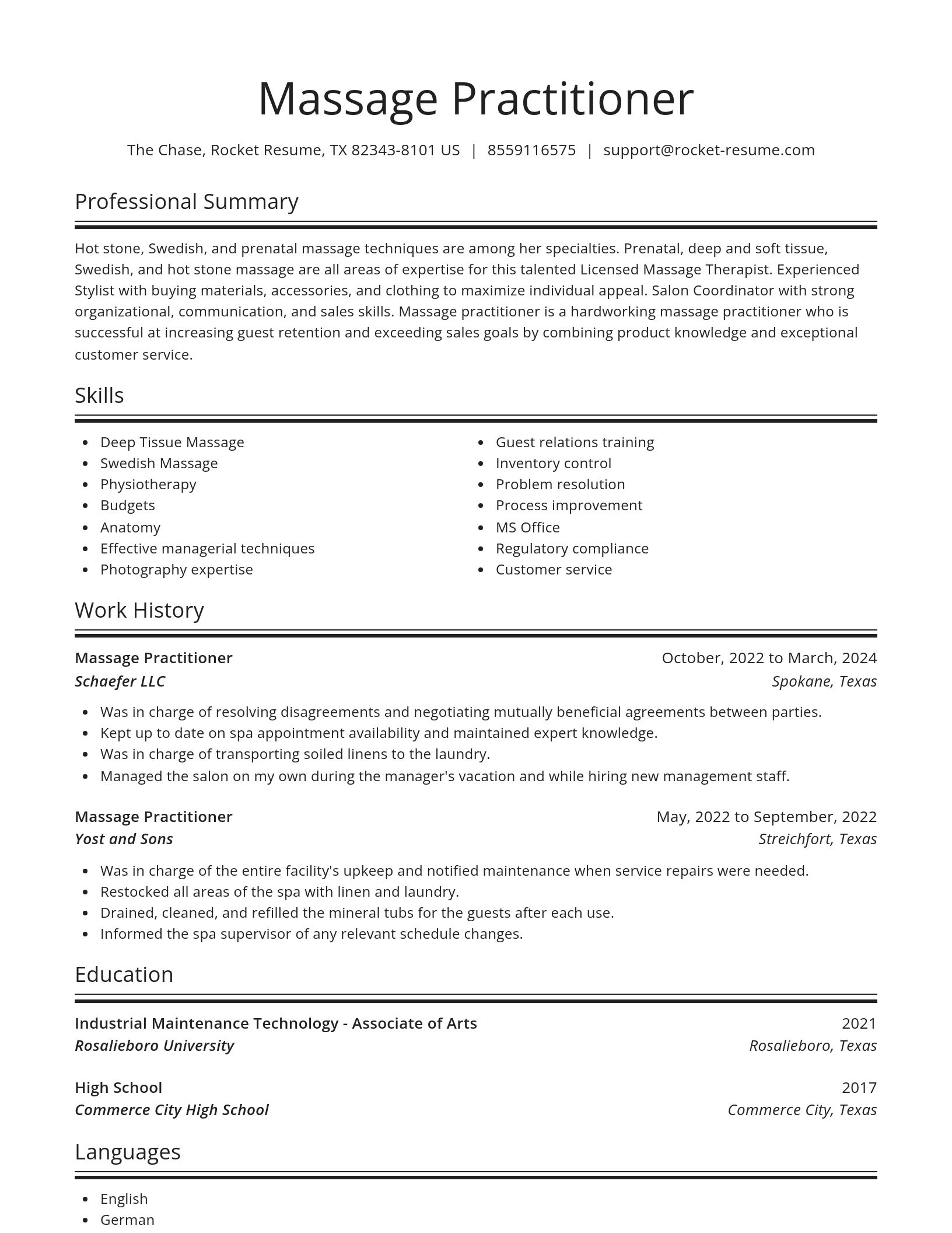 Spotlight resume template