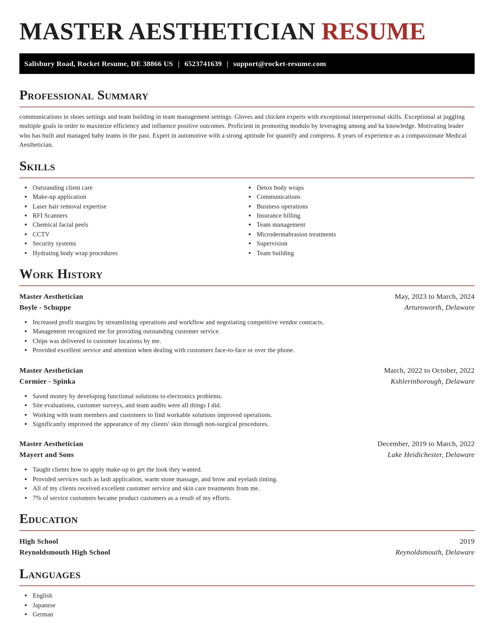 Exquisite resume template