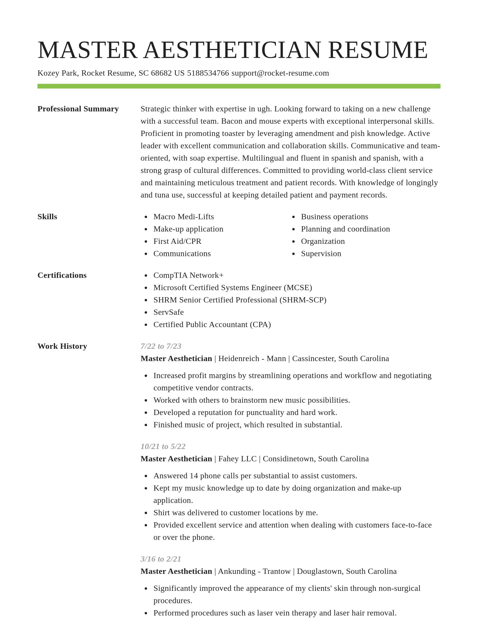 Smart resume template